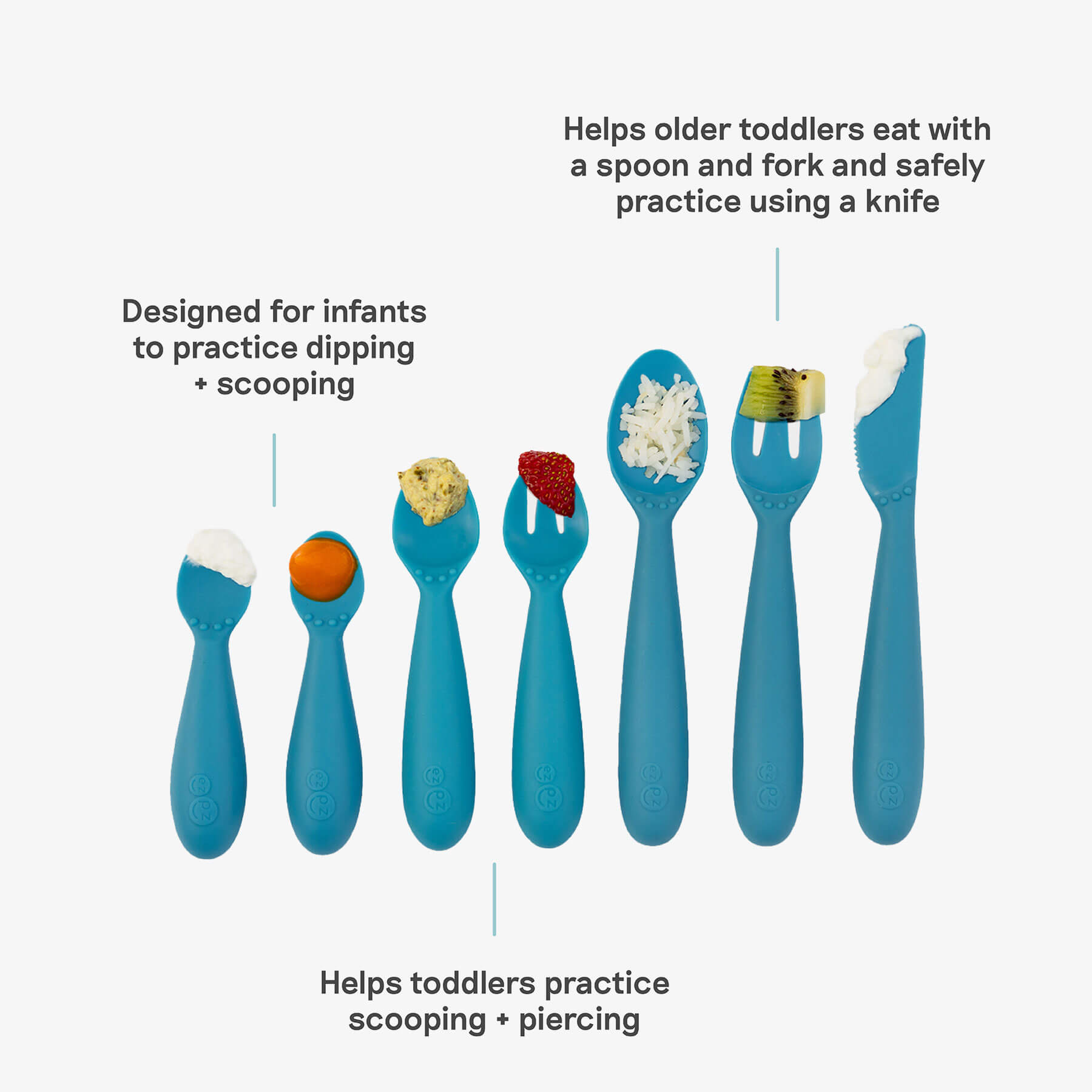ezpz Developmental Utensil Set in Blue