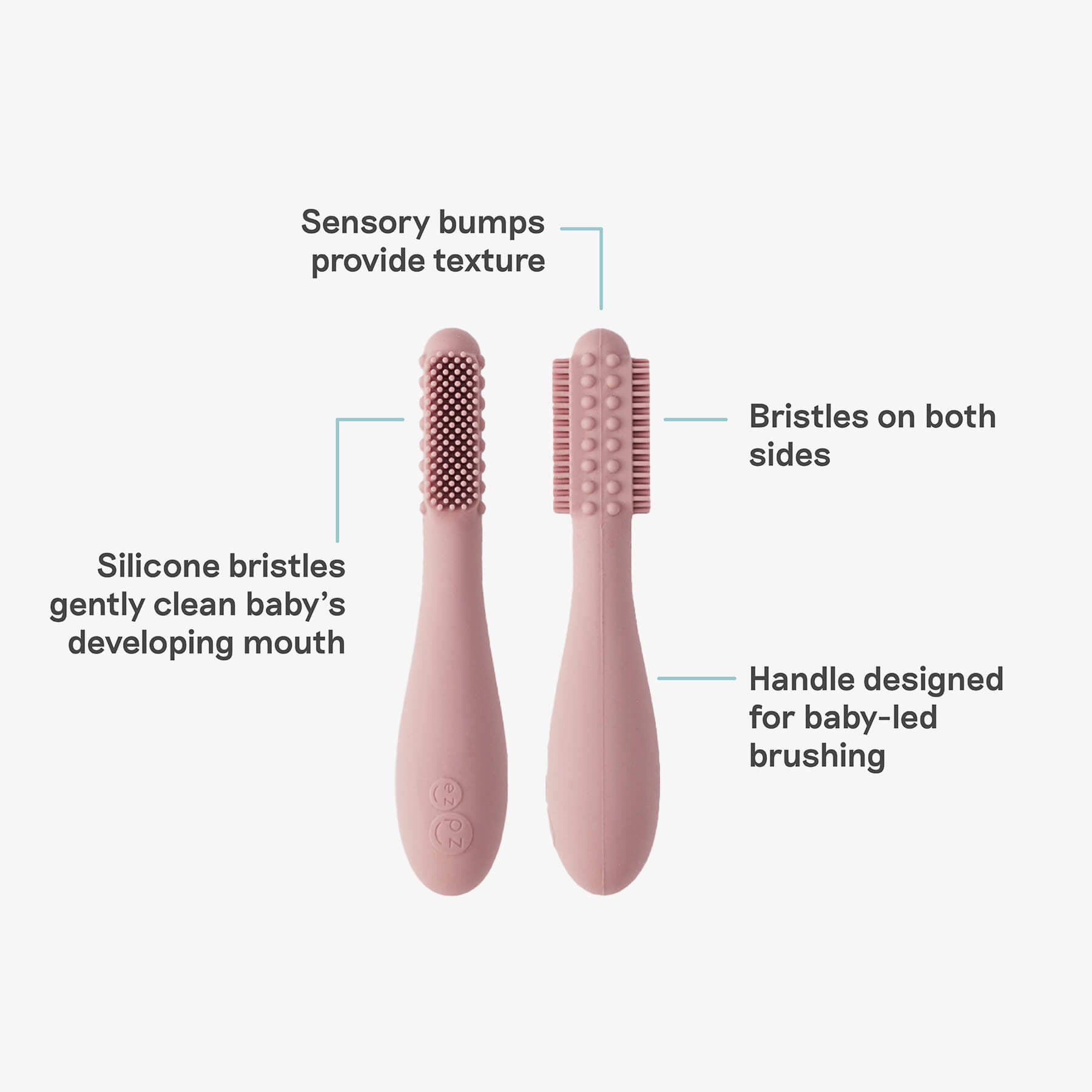 ezpz silicone baby led toothbrush in blush