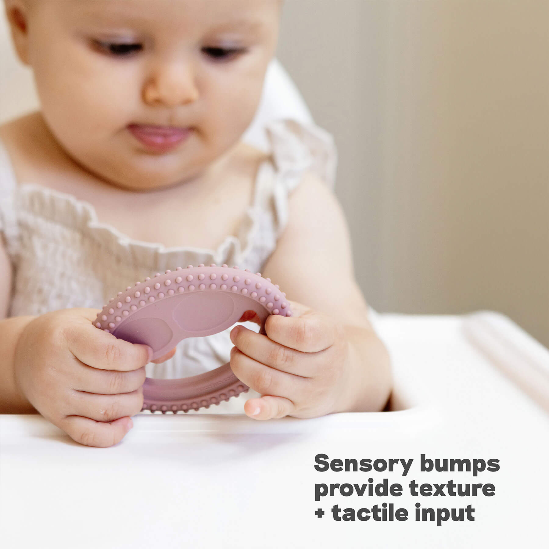 Oral Development Tools by ezpz have sensory bumps that provide texture and tactile input for babies
