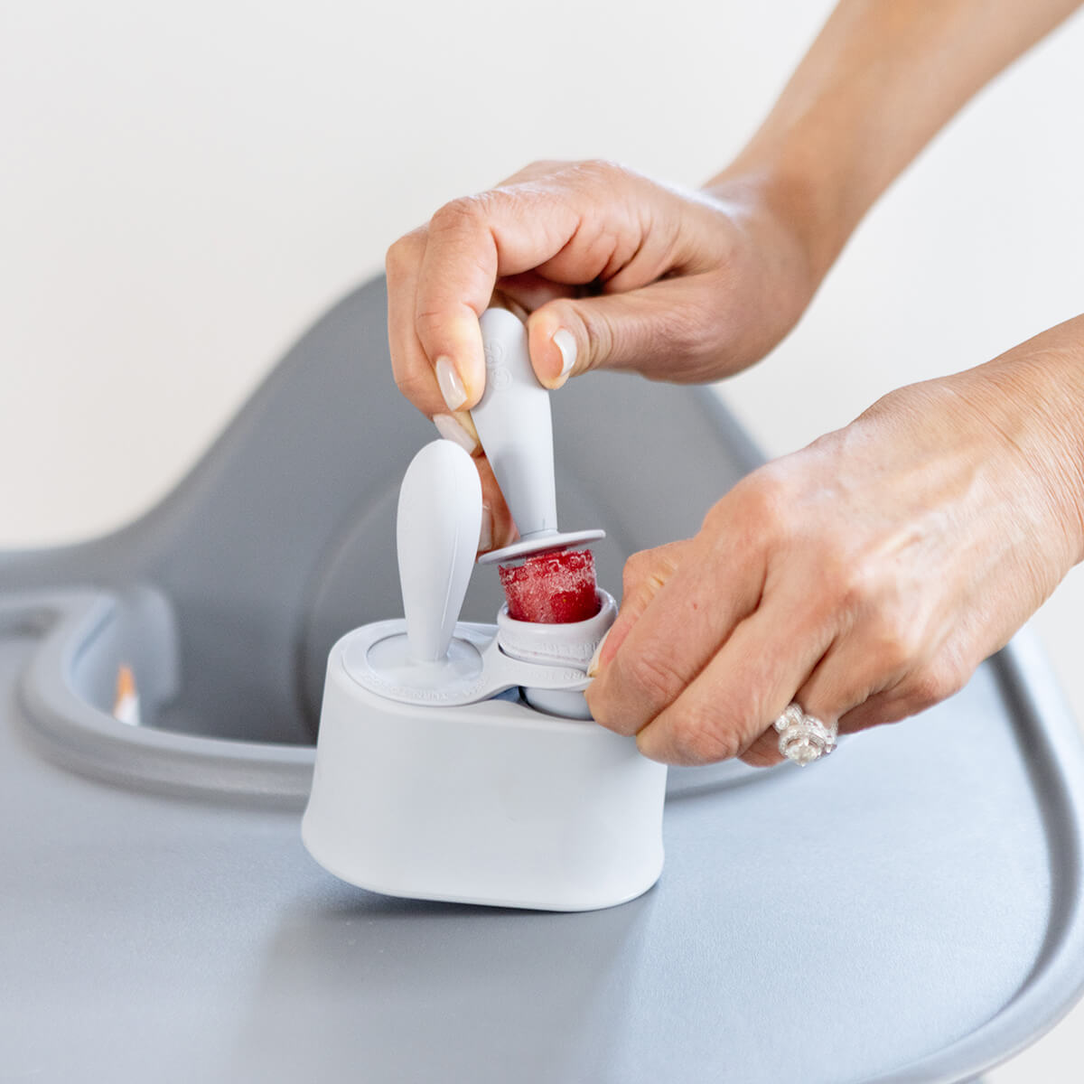 Tiny Pops in Pewter Gray / Silicone Popsicle Mold for Babies, Frozen Puree & Breastmilk Popsicles