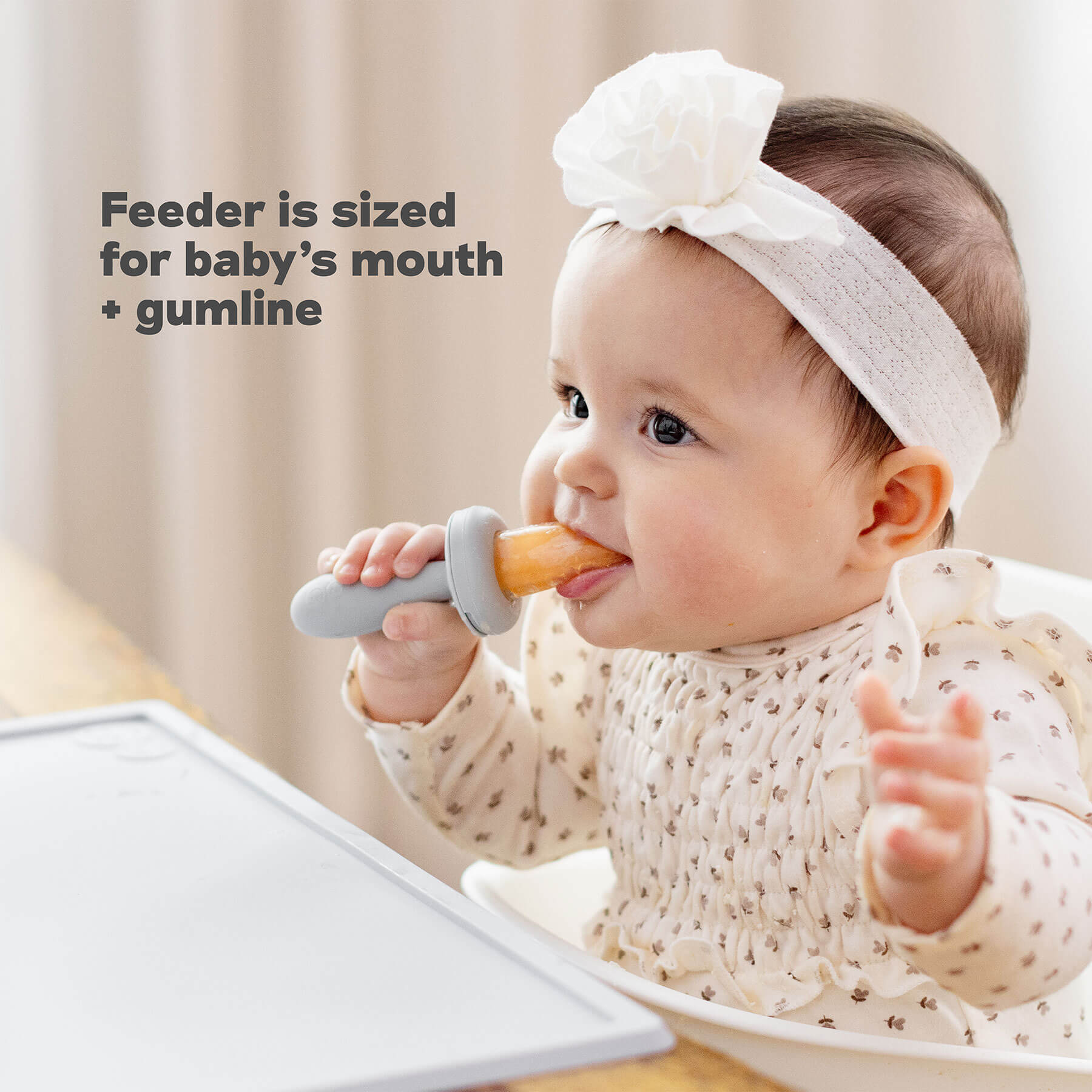 ezpz gumline feeder sized for baby's mouth and gumline