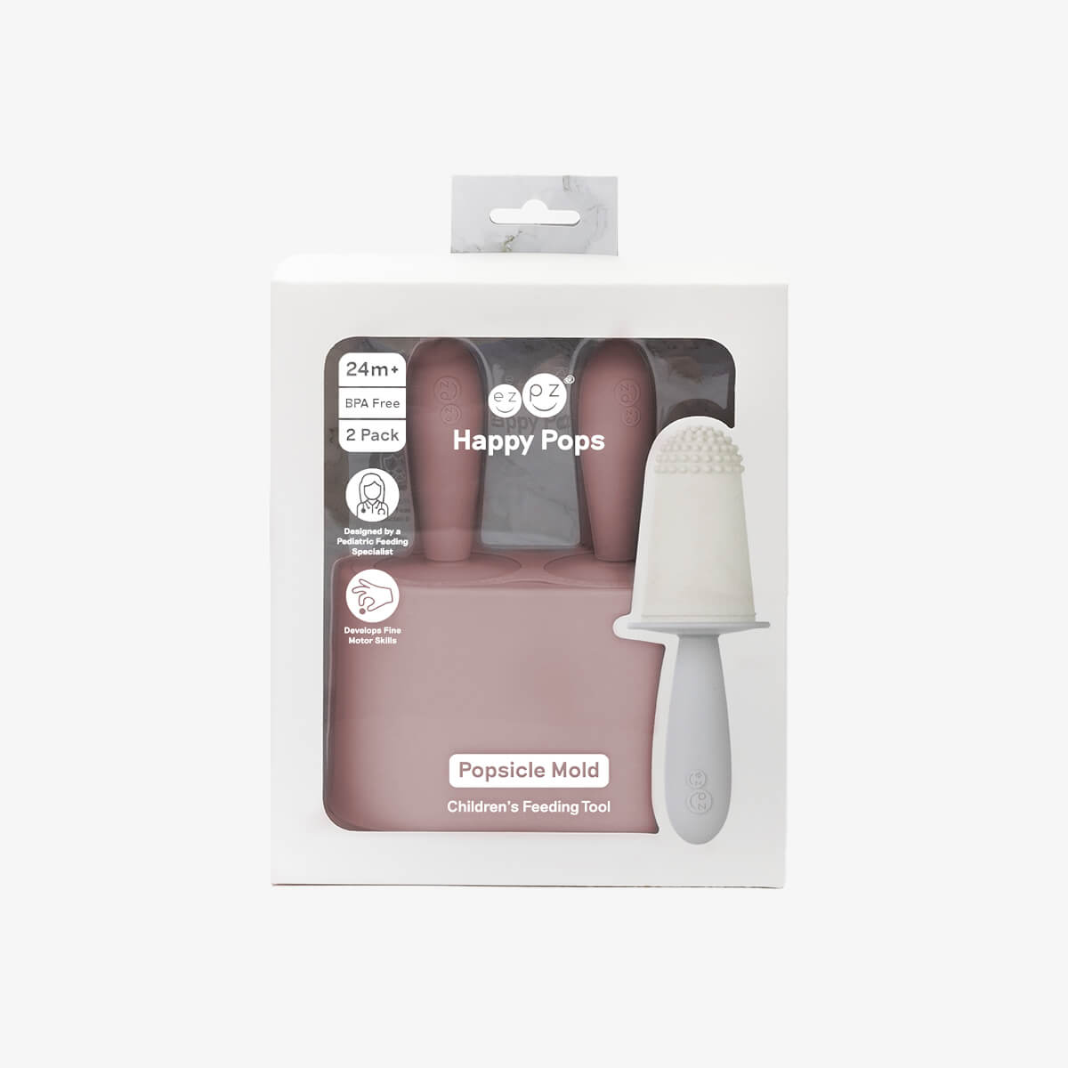 ezpz Happy Pops in Blush Pink | Silicone Popsicle Molds for Toddlers