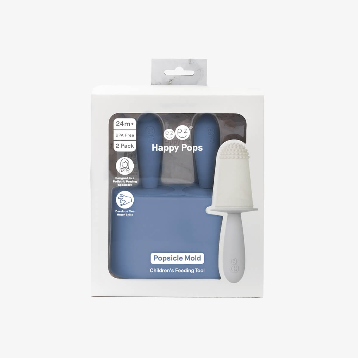 ezpz Happy Pops in Indigo Blue | Silicone Popsicle Molds for Toddlers