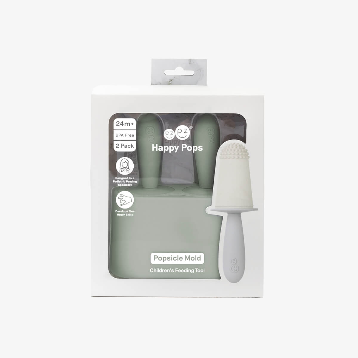 ezpz Happy Pops in Sage Green | Silicone Popsicle Molds for Toddlers #color_sage