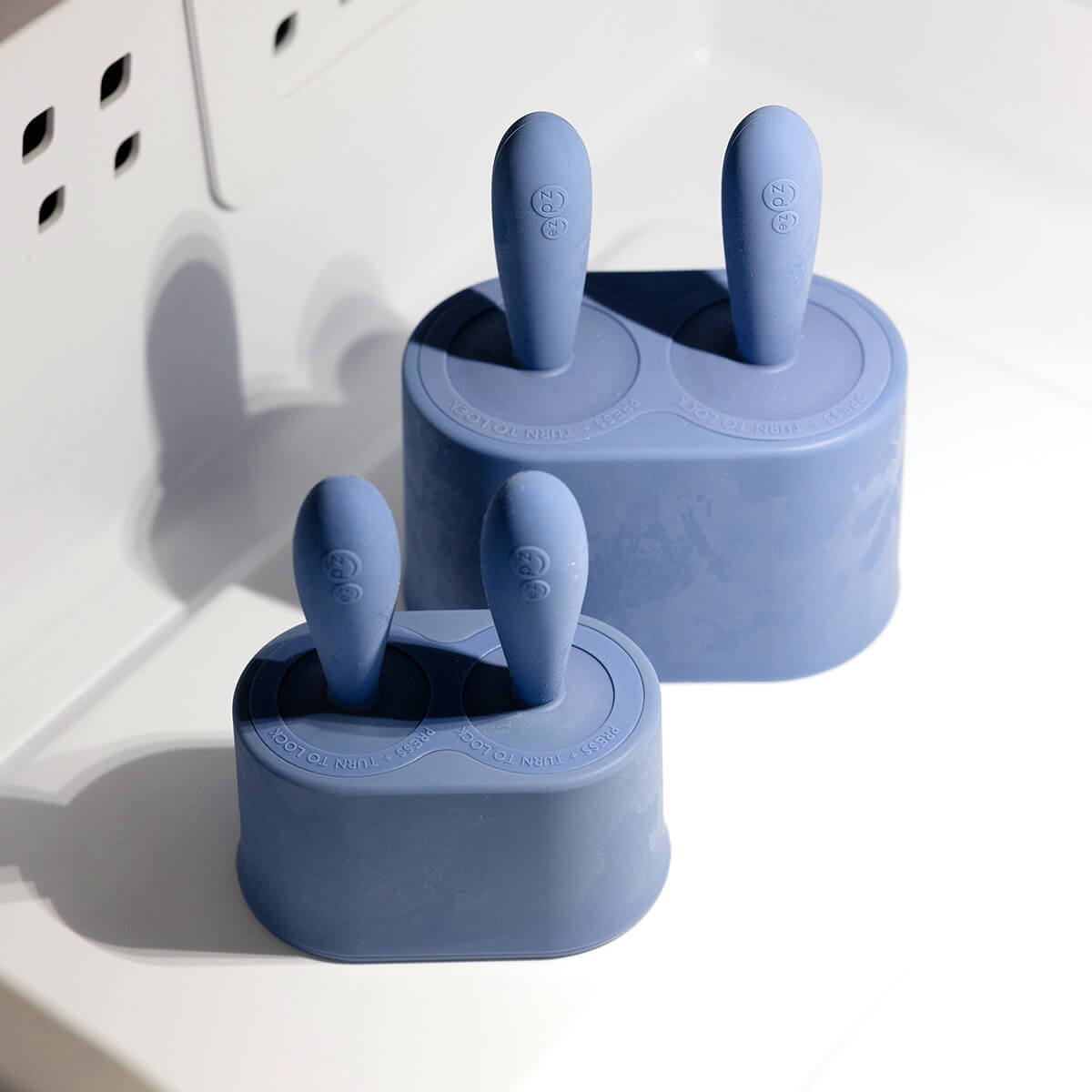 ezpz Tiny Pops and Happy Pops in Indigo Blue / Silicone Popsicle Bundle