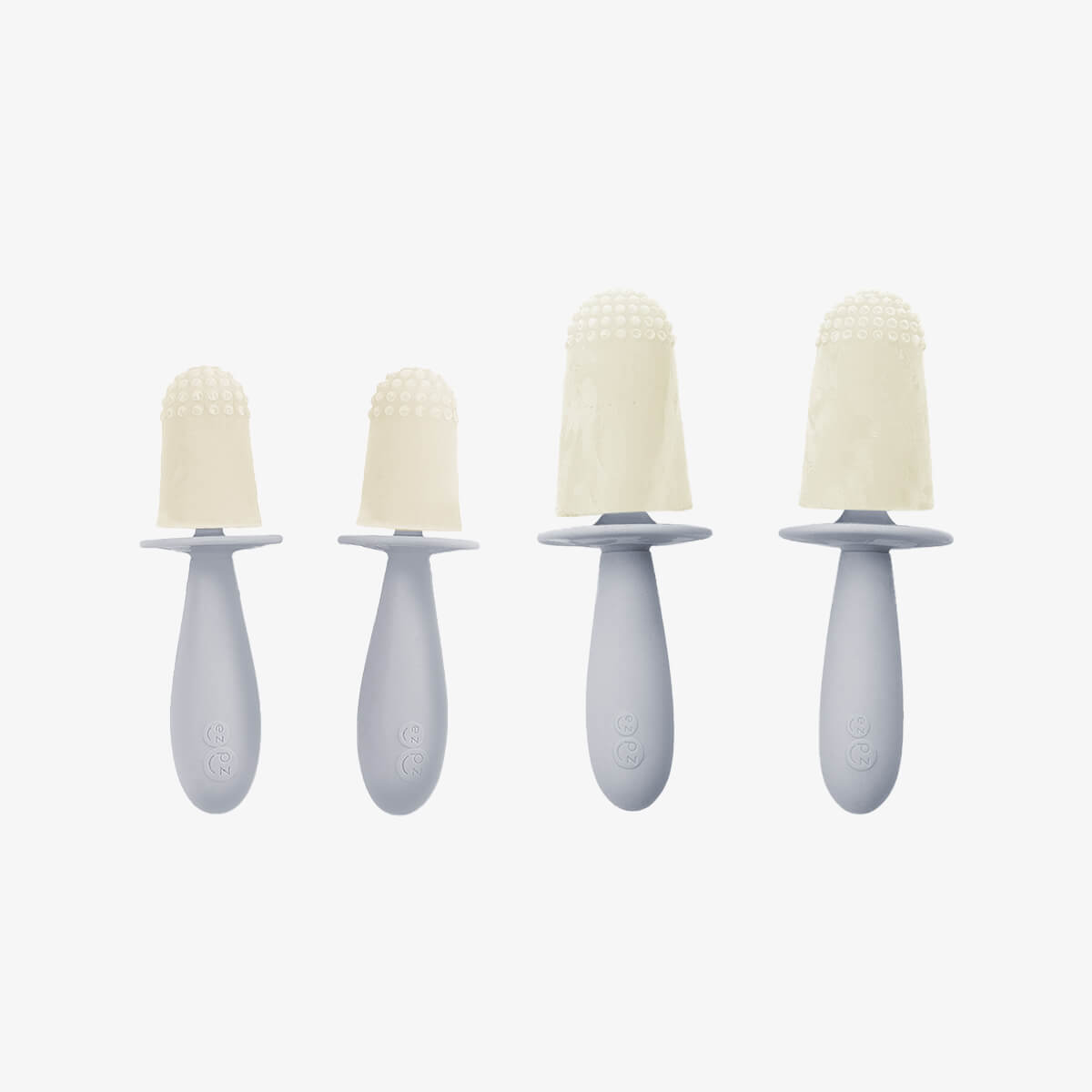 ezpz Tiny Pops and Happy Pops in Pewter Gray / Silicone Popsicle Bundle