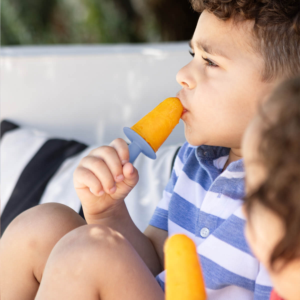 ezpz Happy Pops in Indigo Blue | Silicone Popsicle Molds for Toddlers