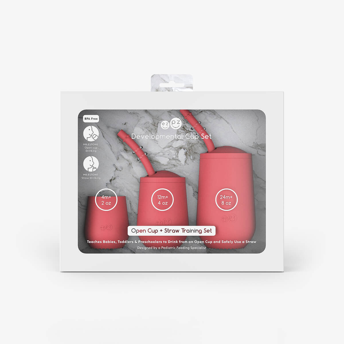 ezpz Developmental Cup Set in Coral