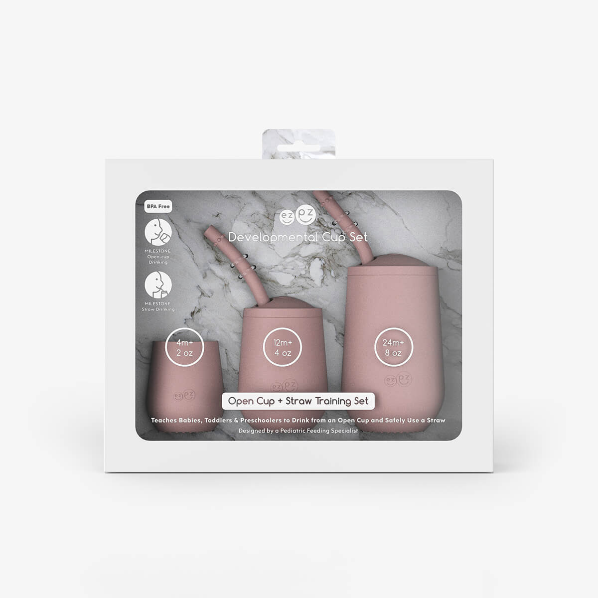 ezpz Developmental Cup Set in Blush #color_blush
