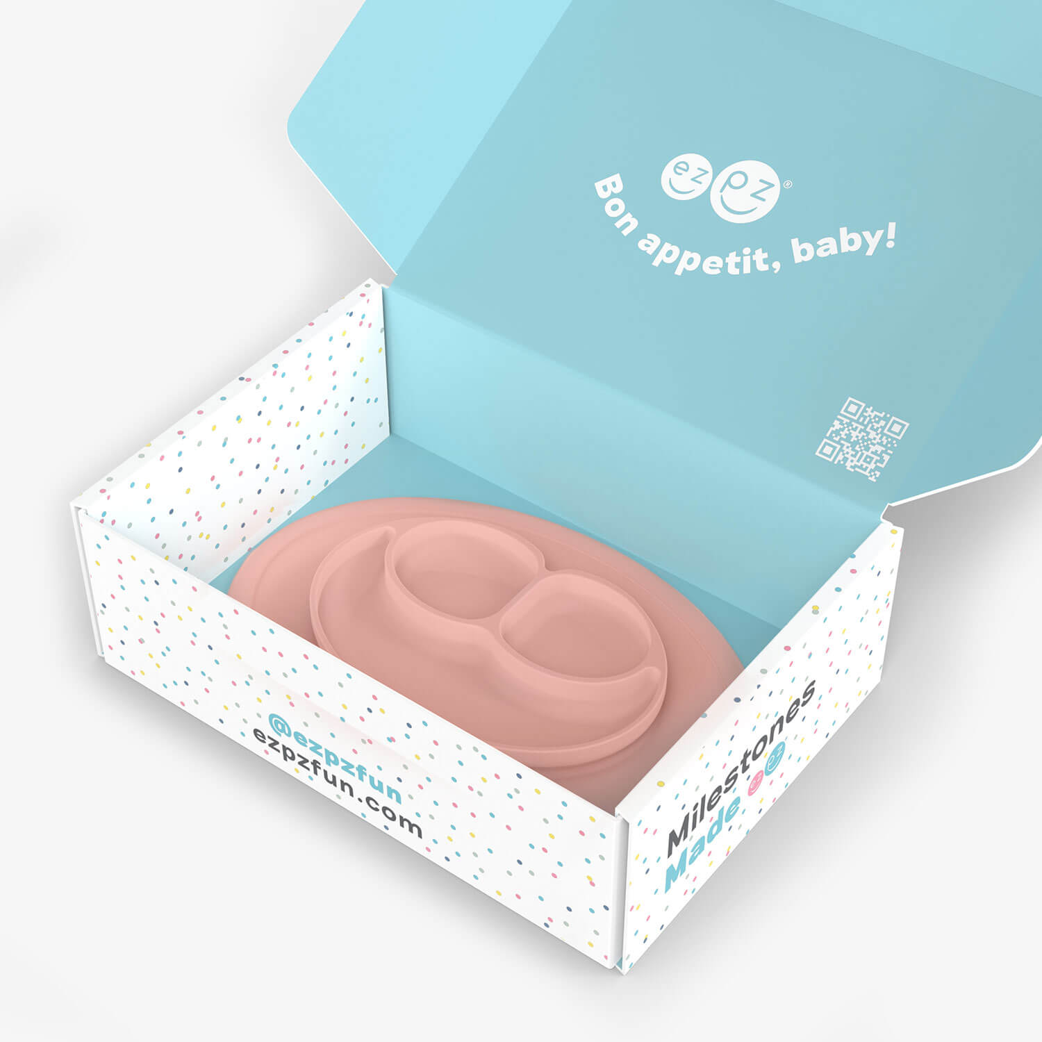 ezpz Developmental Kit Stage 3 in Blush Pink / ezpz Mini Mat, Mini Cup + Straw Training System, and Mini Utensils