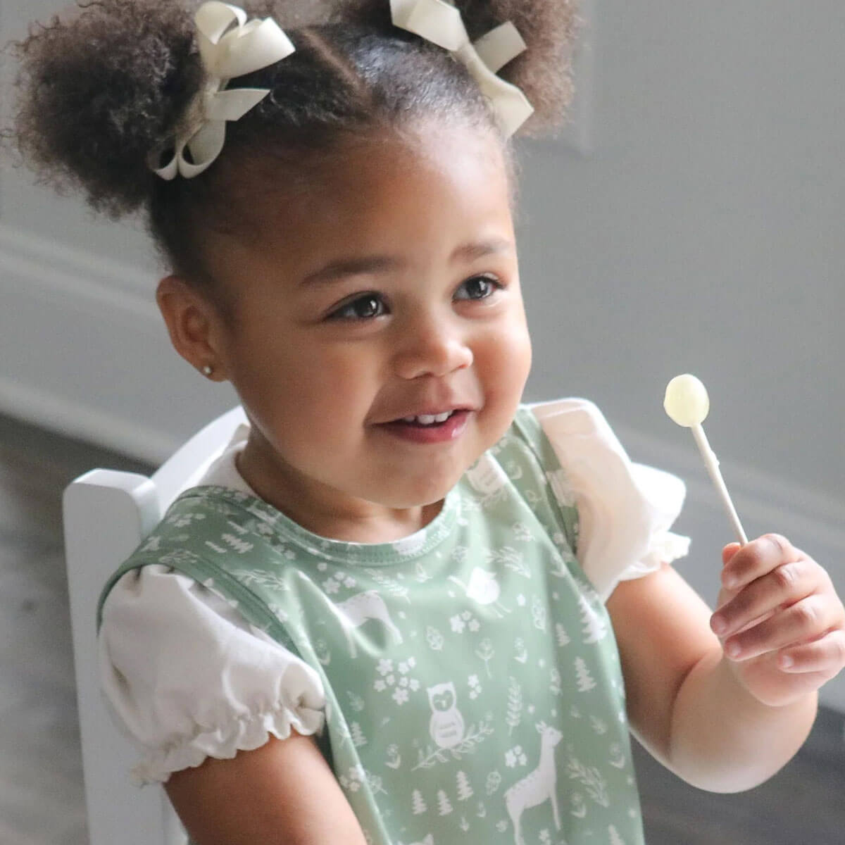 The Mini Mat in Sage Green + Bapron in Forest Friends / Unique Baby Shower Gift Idea