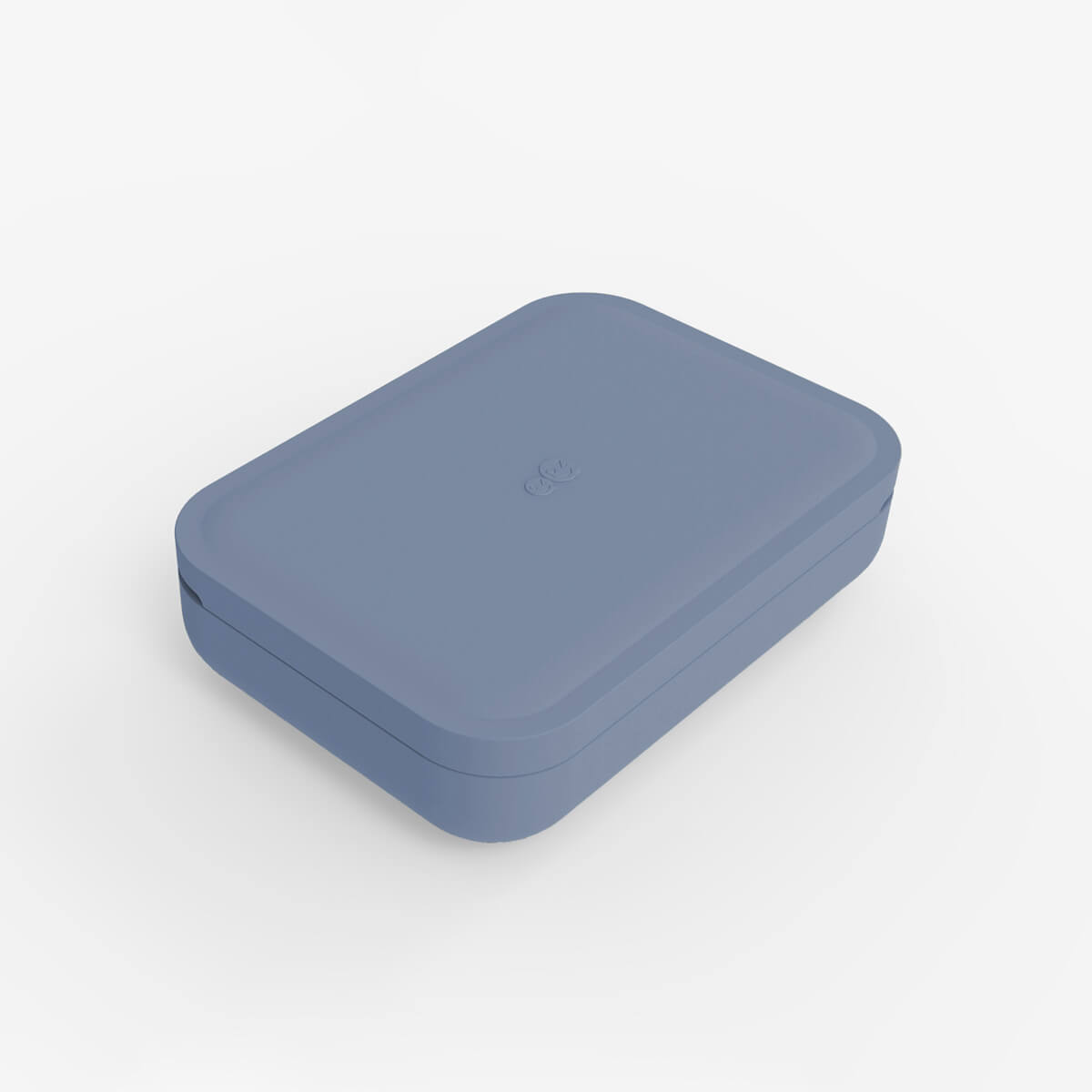 ezpz travel box in indigo blue is an all-in-one feeding + storage system that helps families pack, transport, and serve baby’s meals when away from home