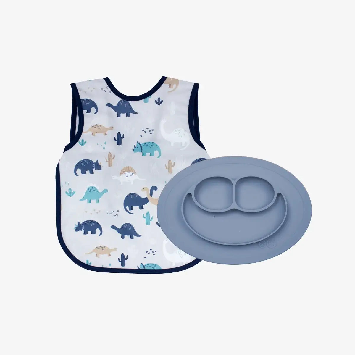 The Mini Mat + Bapron Bundle by ezpz / Indigo + Desert Dinos / Unique Baby Shower Gift Idea