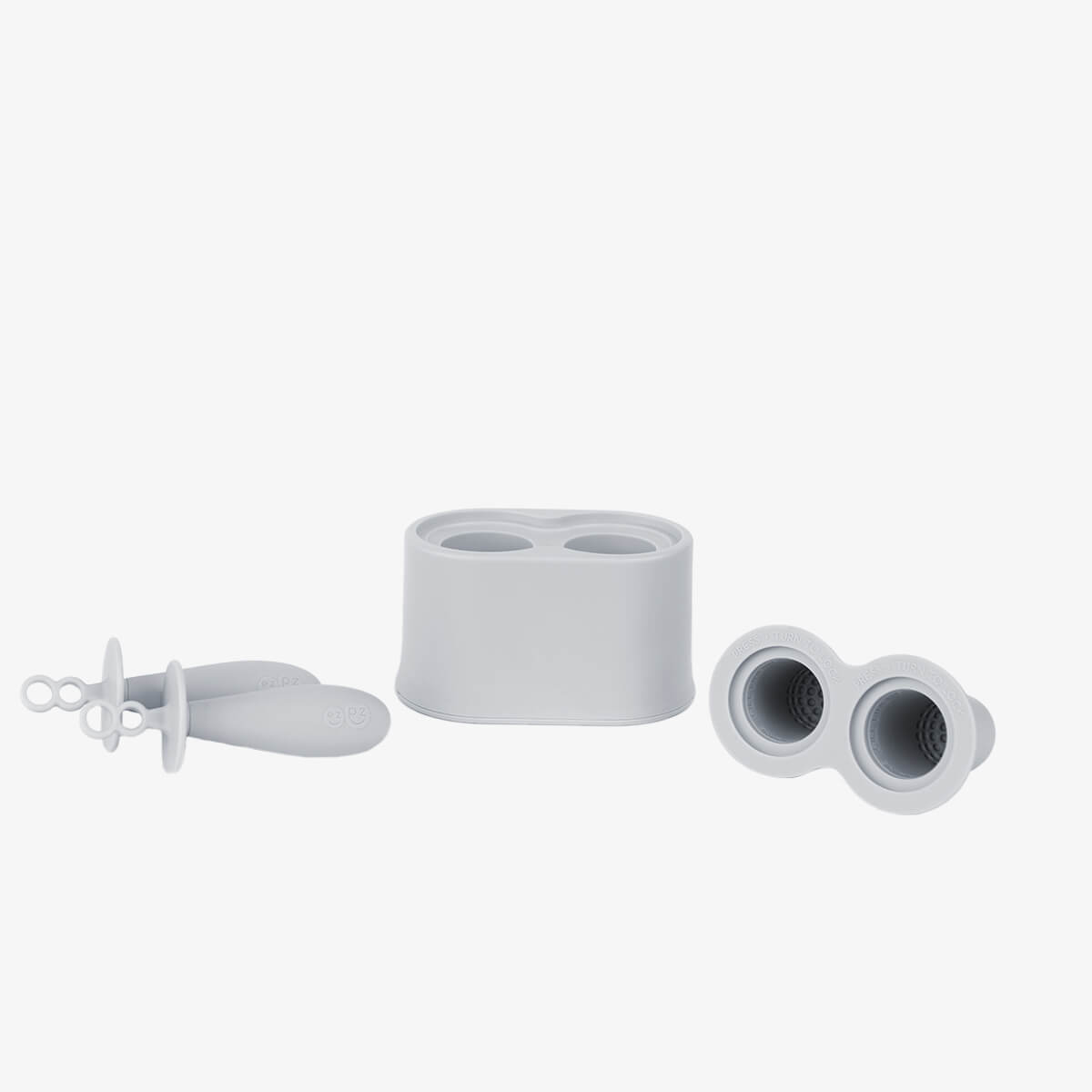 Tiny Pops in Pewter Gray / Silicone Popsicle Mold for Babies, Frozen Puree & Breastmilk Popsicles #color_pewter