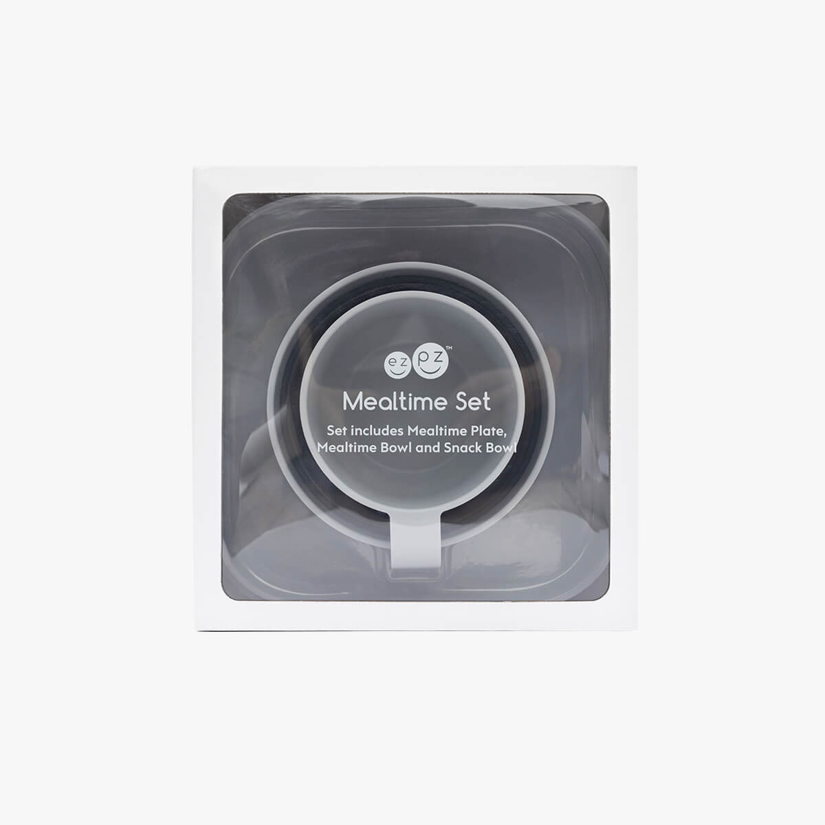 Mealtime Set in Pewter / ezpz Basics for Big Kids / Plates and Bowls #color_pewter