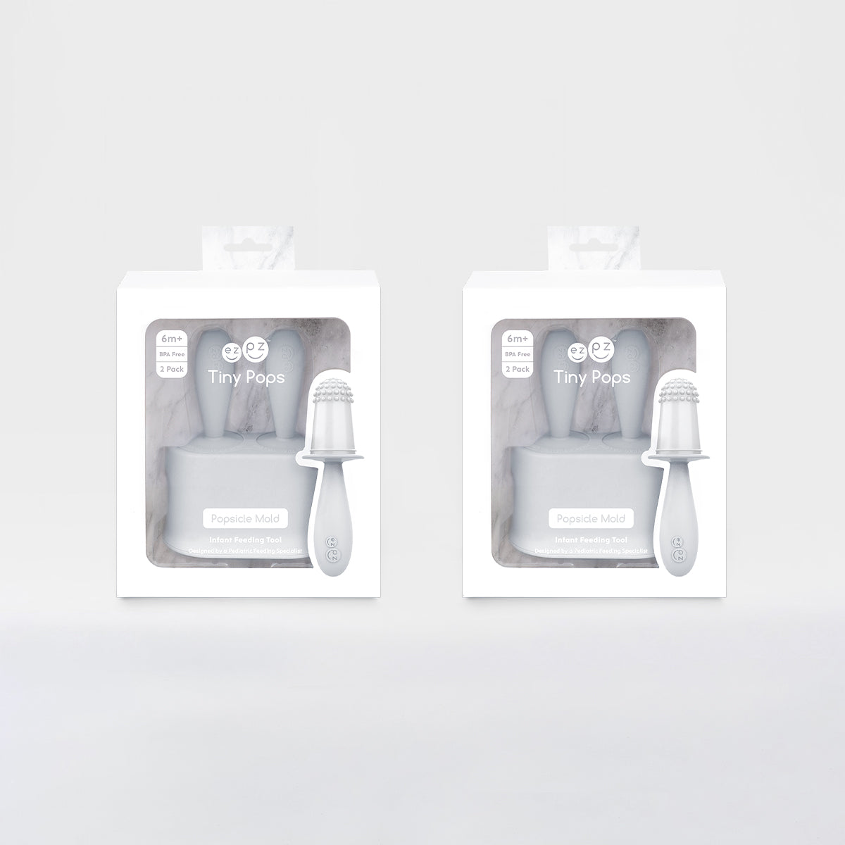 Tiny Pops in Pewter Gray / Silicone Popsicle Mold for Babies, Frozen Puree & Breastmilk Popsicles #color_pewter