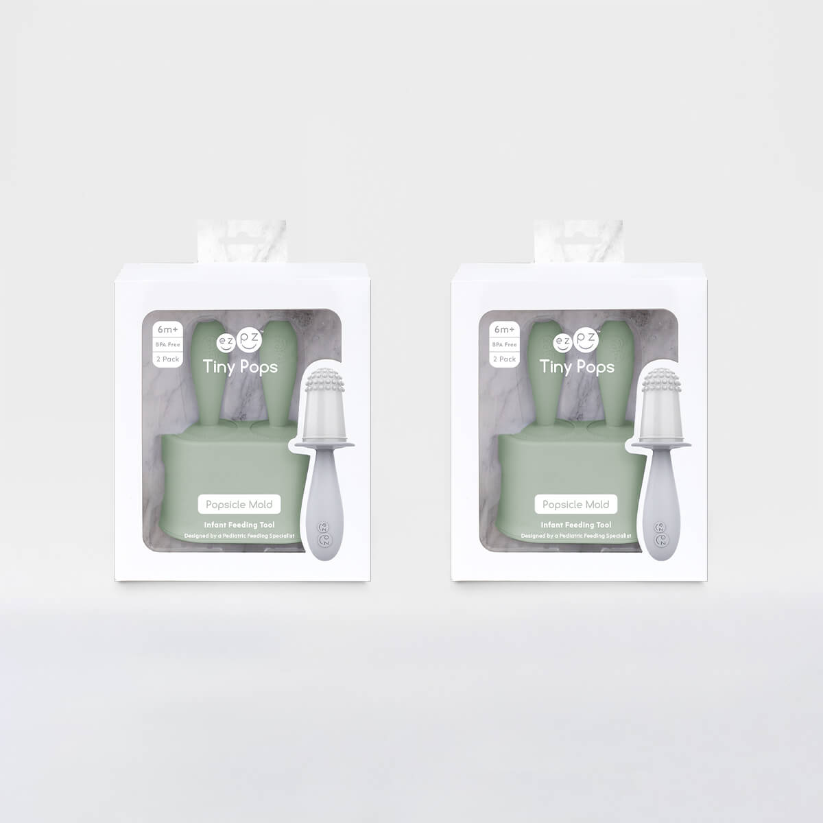 Tiny Pops in Sage Green / Silicone Popsicle Mold for Babies, Frozen Puree & Breastmilk Popsicles