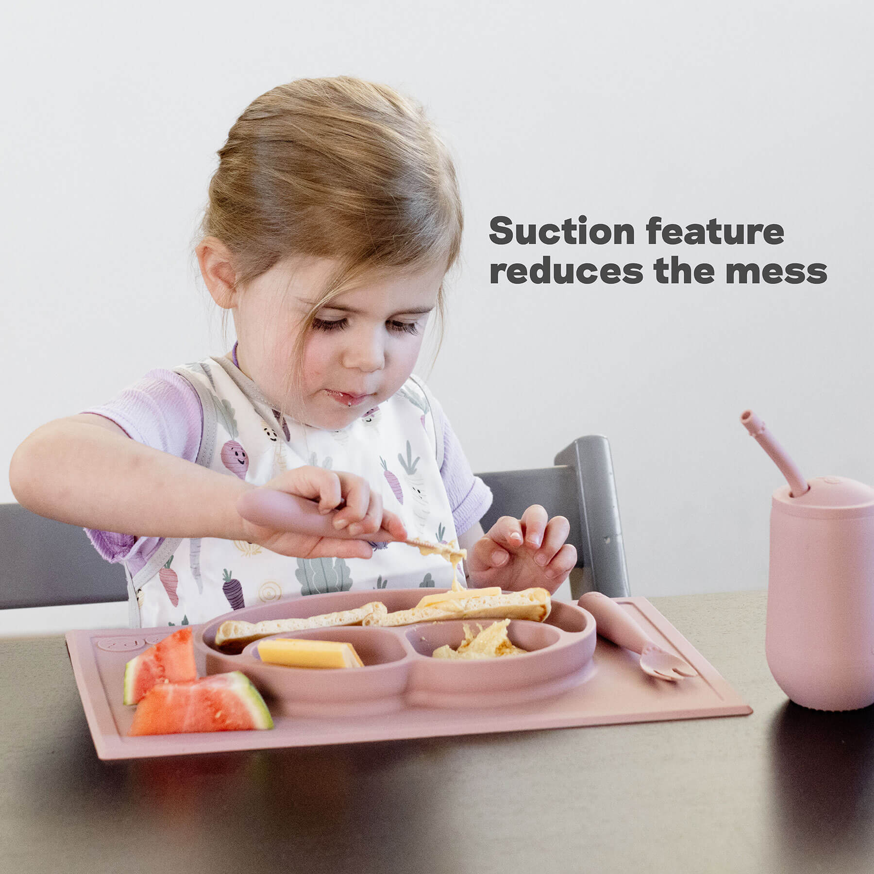 ezpz Happy Mat has a suction feature that reduces the mess
