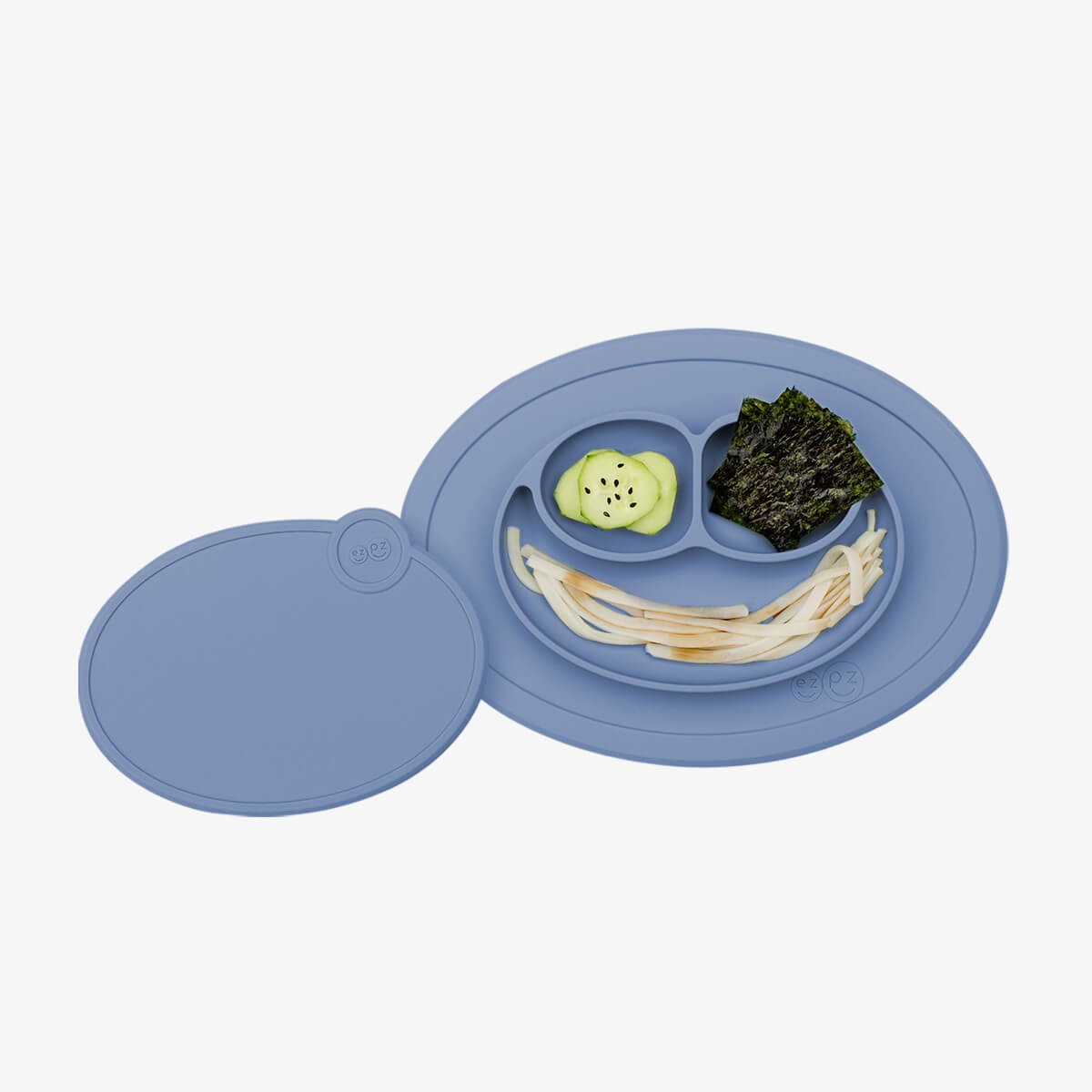 Mini Mat Lid in Indigo / Storage Lids for the Mini Mat by ezpz / Silicone Lid for Toddler Plate