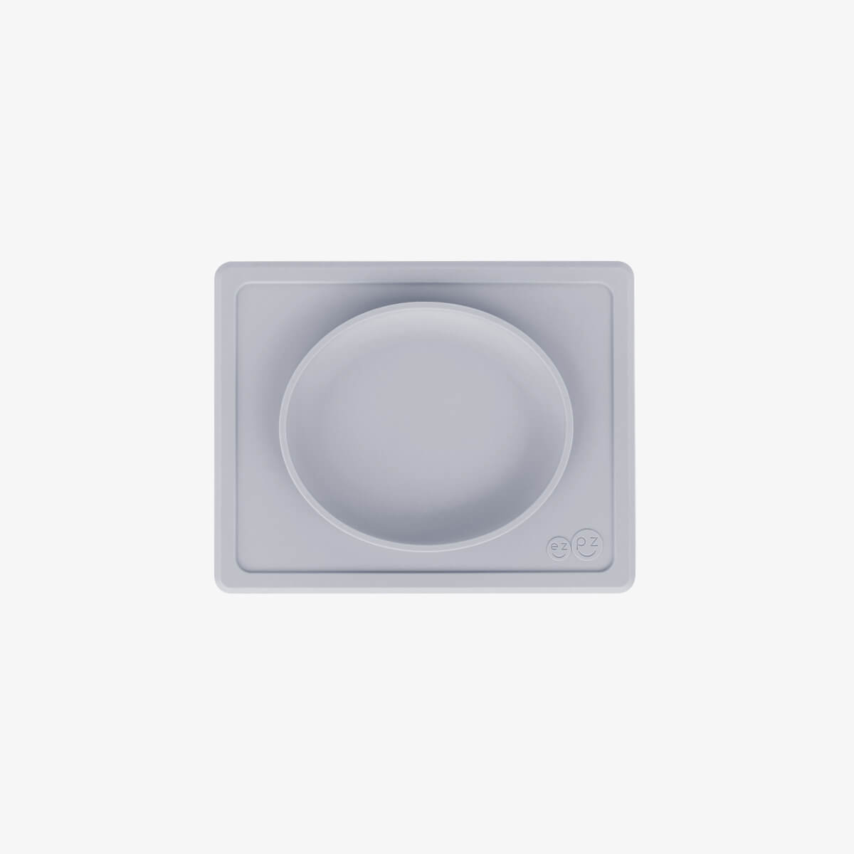 ezpz tiny plate in pewter gray / silicone plate for babies that suctions to the highchair #color_pewter
