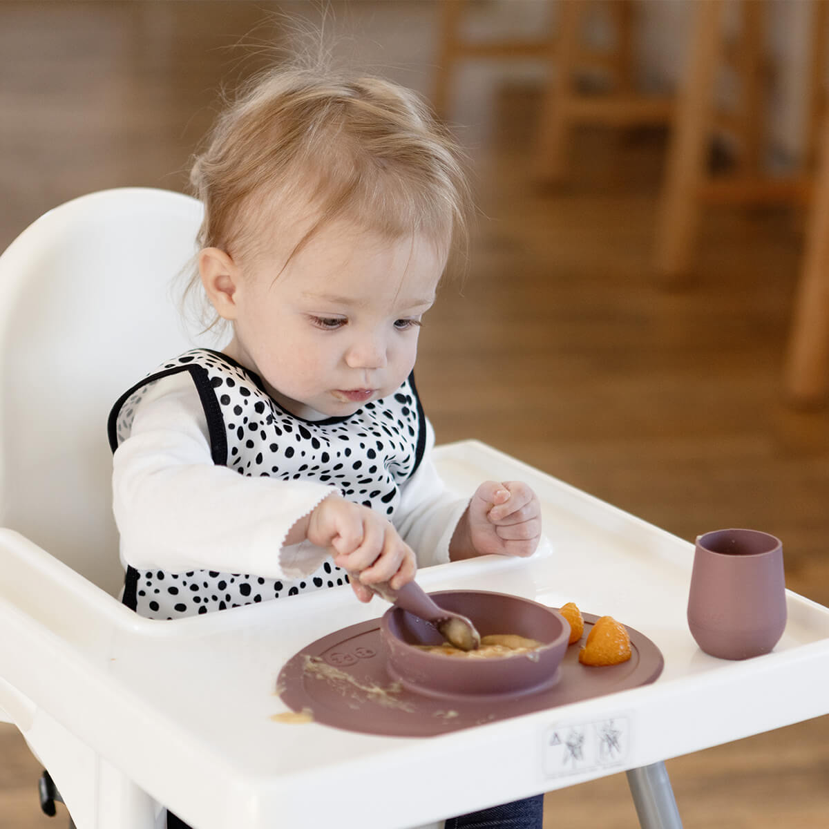 First Foods Set in Mauve by ezpz / The Original All-In-One Silicone Plates & Placemats that Stick to the Table