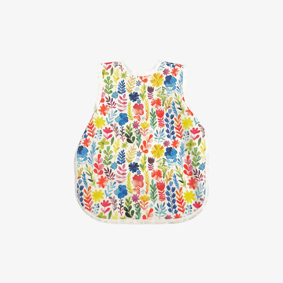 The Mini Mat + Bapron Bundle by ezpz / Coral + Rainbow Watercolor Floral / Unique Baby Shower Gift Idea