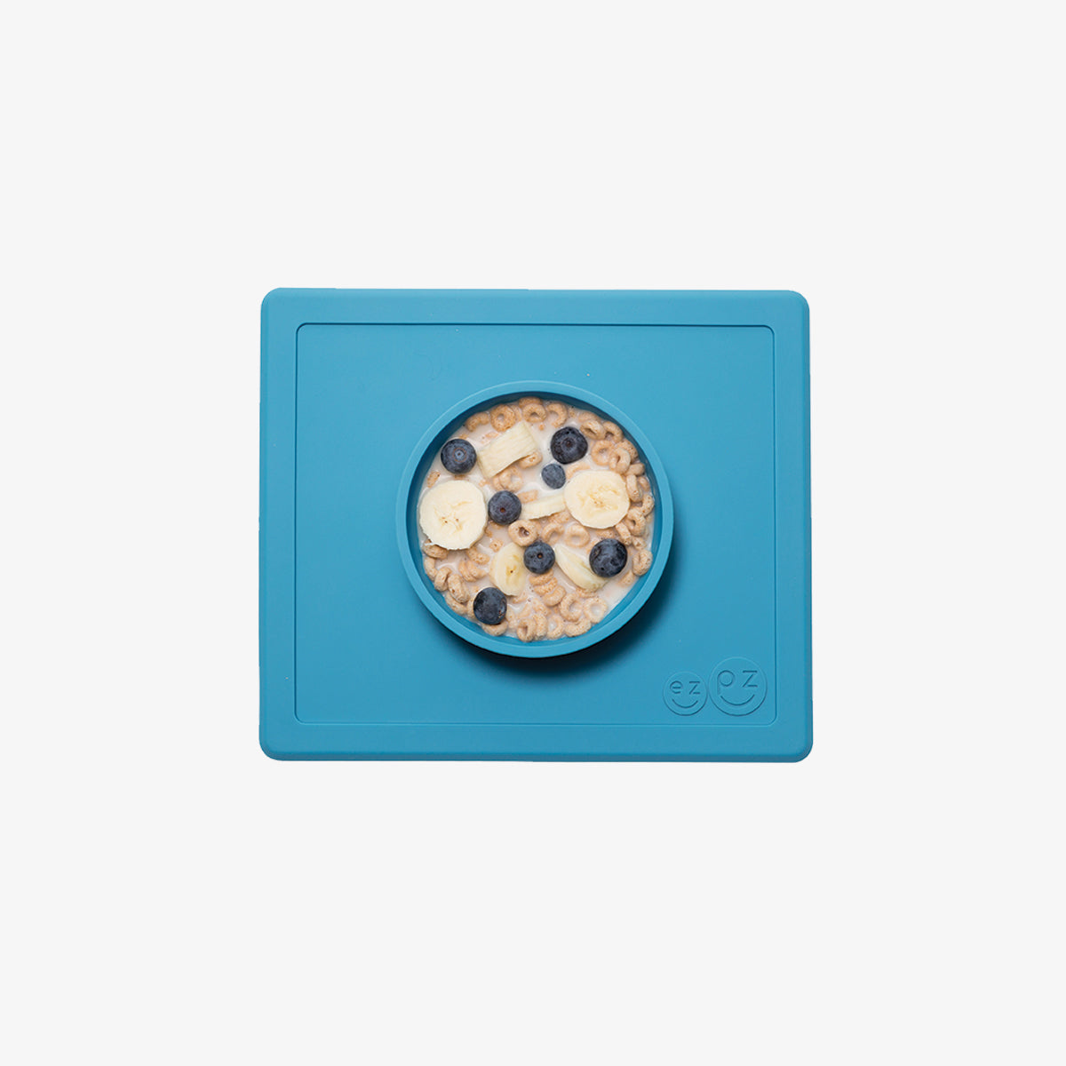 Happy Bowl in Blue by ezpz / The Original All-In-One Silicone Plates & Placemats that Stick to the Table