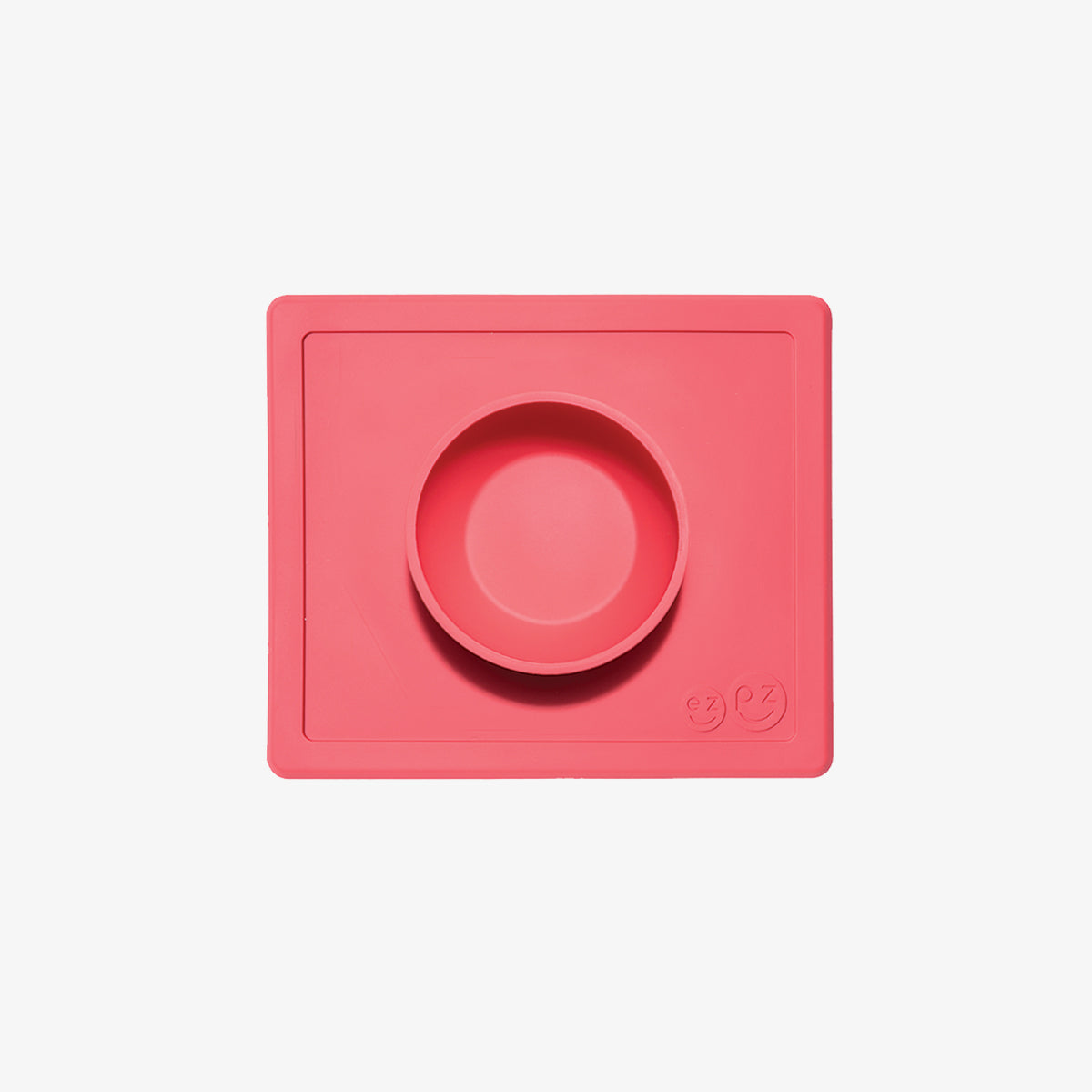 Happy Bowl in Coral by ezpz / The Original All-In-One Silicone Plates & Placemats that Stick to the Table