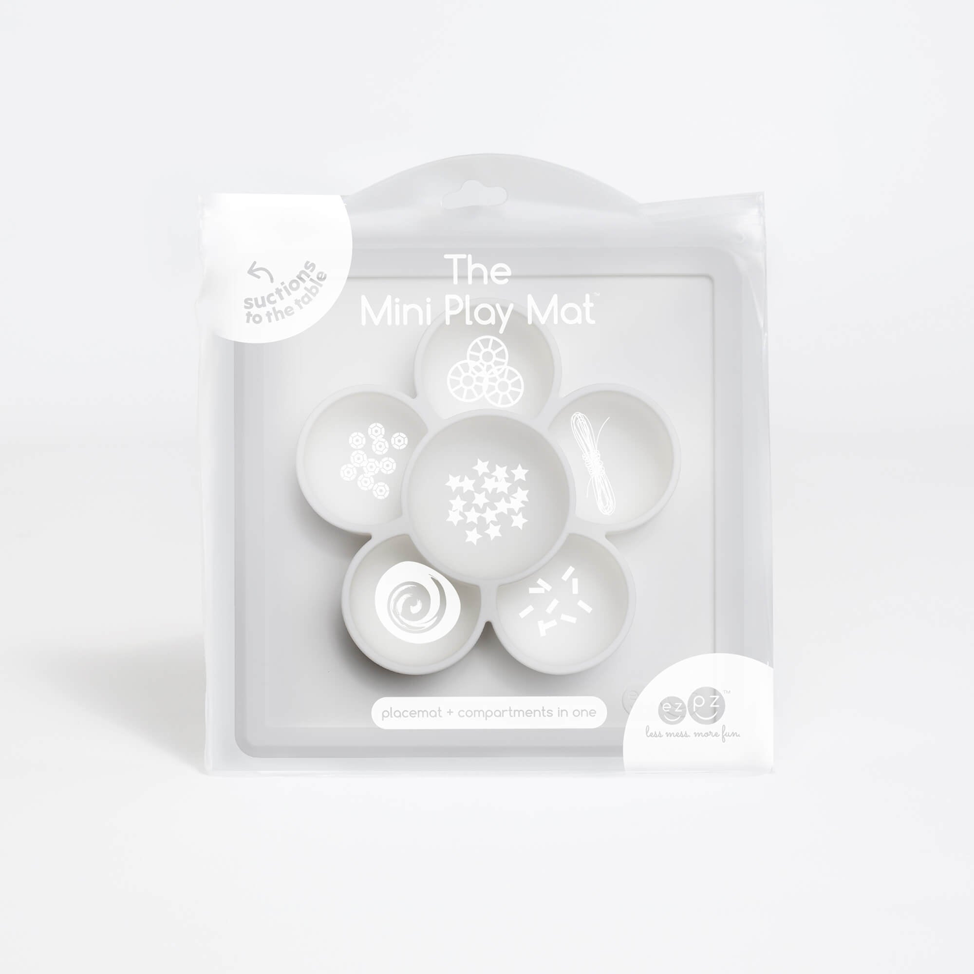 The Mini Play Mat in Cream by ezpz / Modern Silicone Craft Plate that Suctions to the Table #color_cream