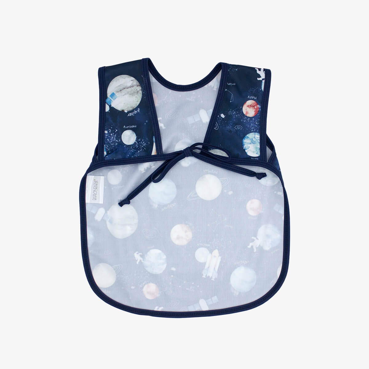 BapronBaby® Bapron in Outer Space Astronaut Planets Satellite Rocket Ship Moon Pattern / Bib + Apron That Safely Ties Around the Body