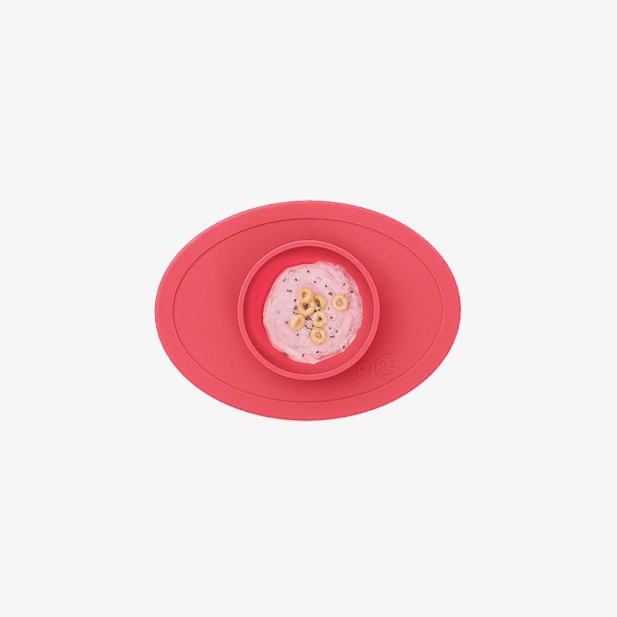 The Tiny Bowl in Coral by ezpz / Silicone Bowl for Babies that Fits on High Chairs