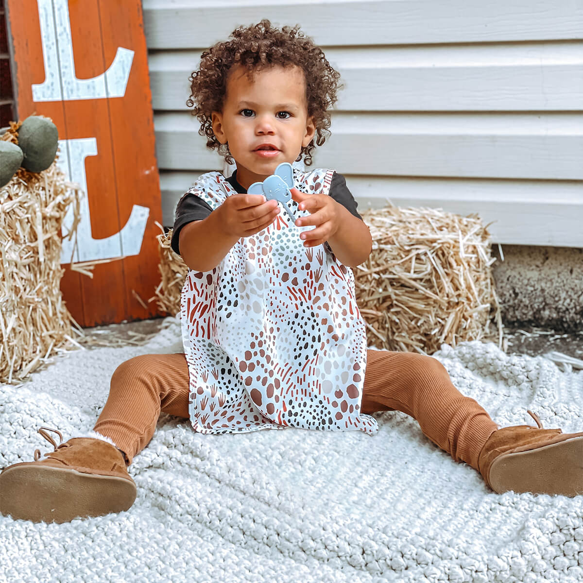 BapronBaby® Bapron in Wild Modern Animal Print / Bib + Apron That Safely Ties Around the Body