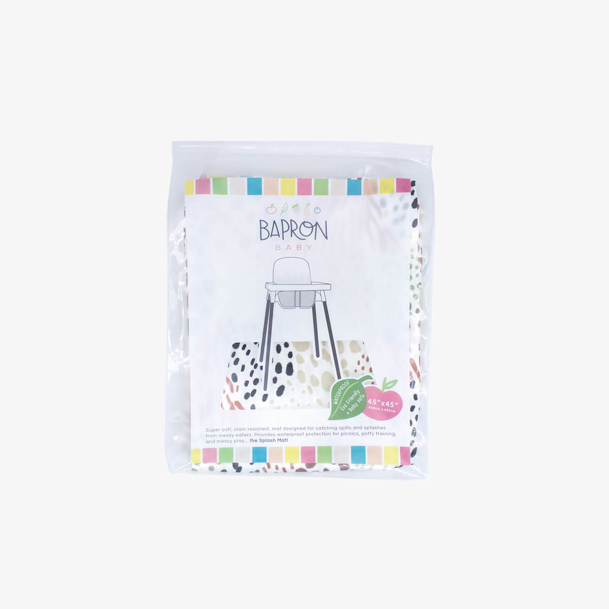 BapronBaby® Splash Mat in Wild Modern Animal Print Pattern / Large Waterproof Pad to Catch Highchair Mess