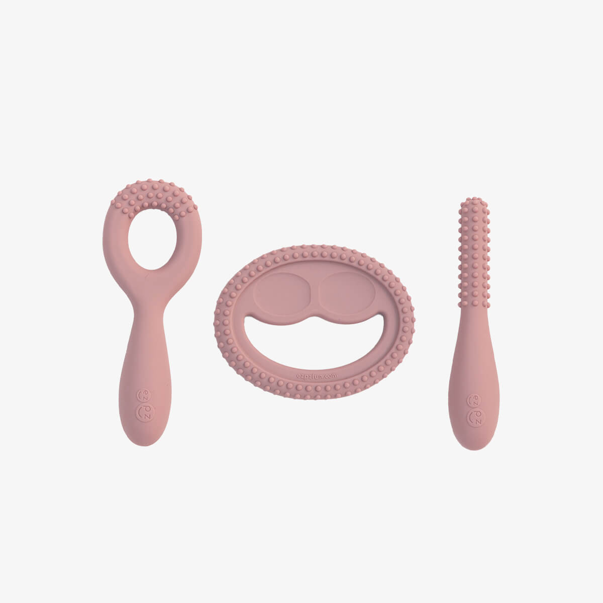 ezpz oral development tools in blush pink / silicone teethers for motor skill development #color_blush
