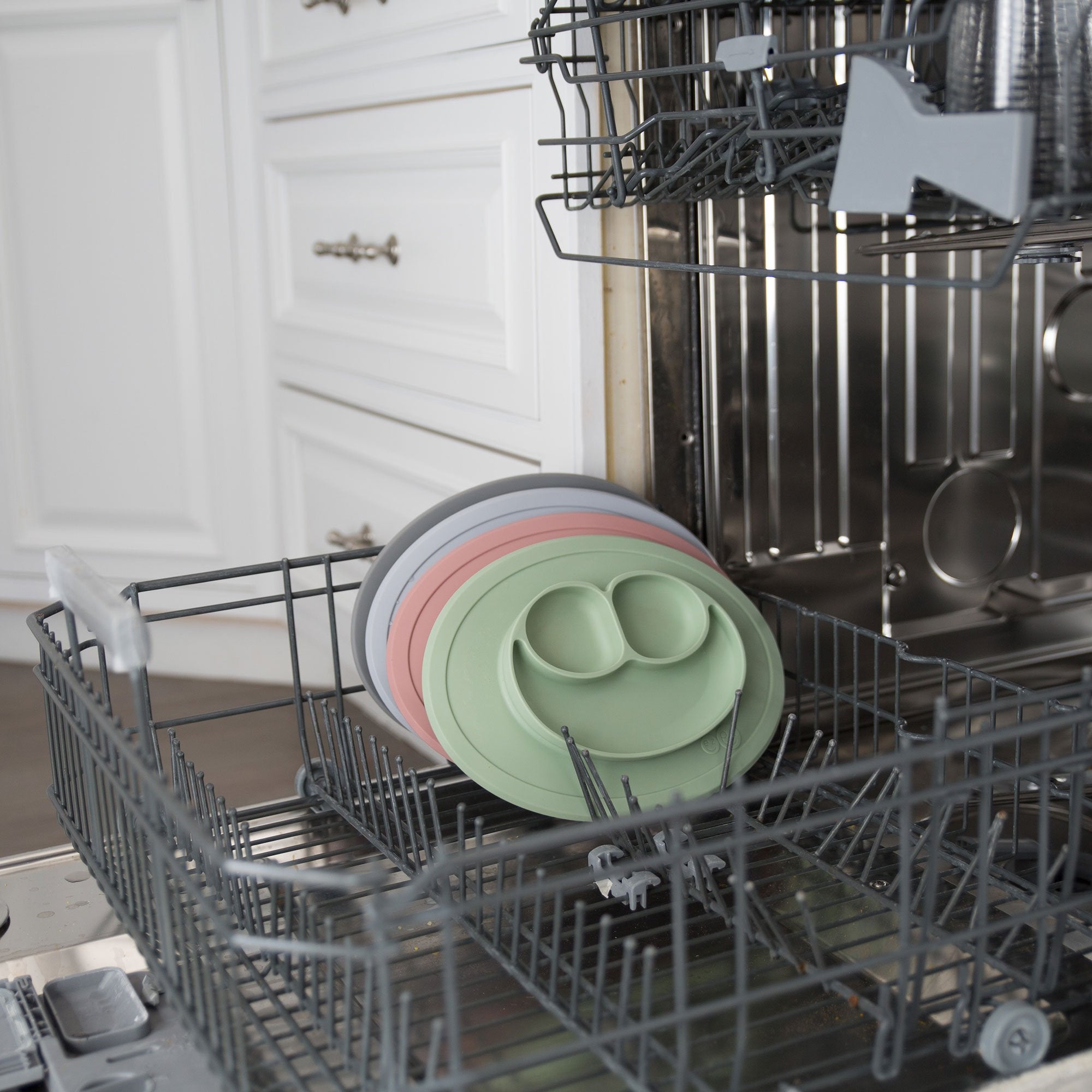 The Mini Mat by ezpz is a Silicone Plate + Placemat that is hypoallergenic and dishwasher safe