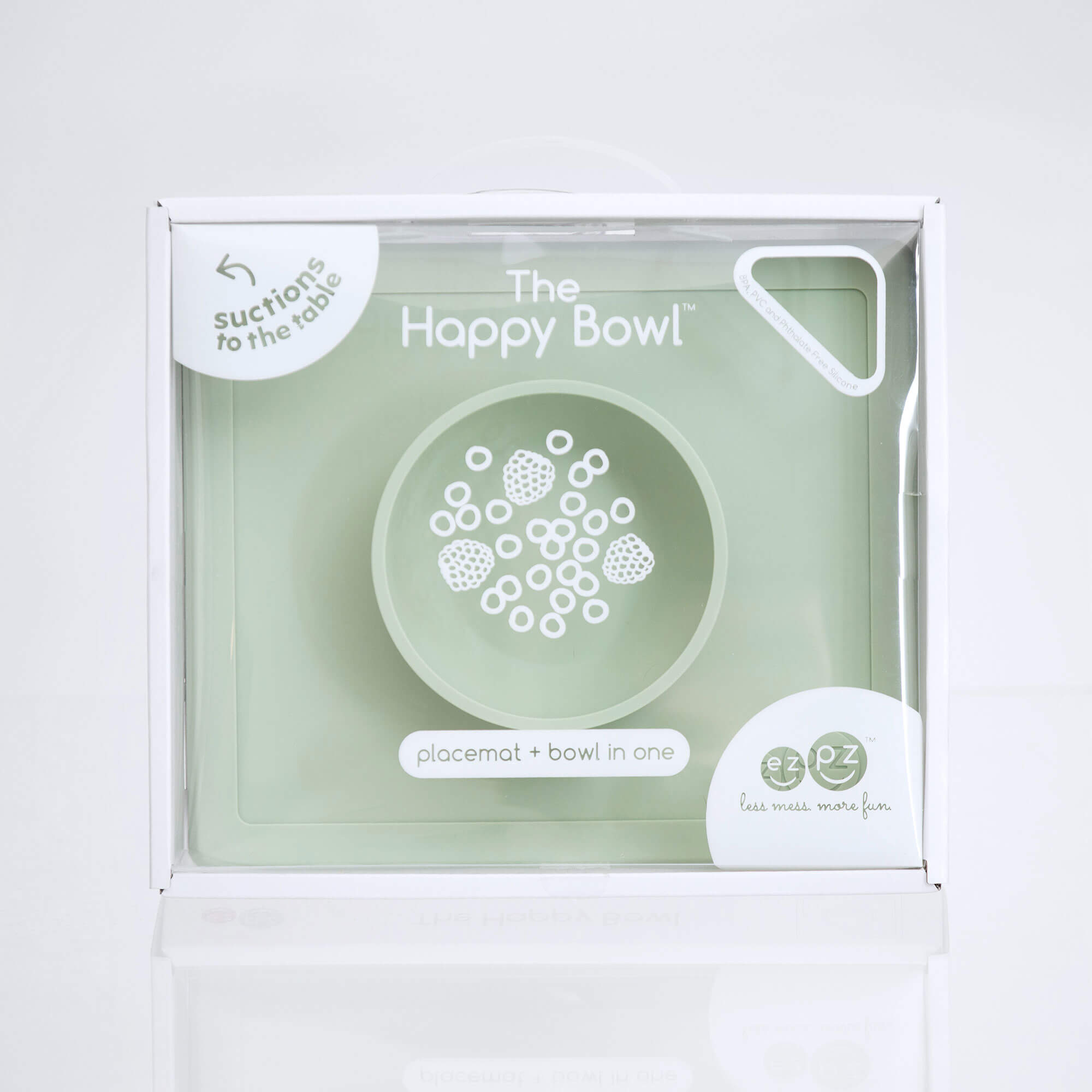 Happy Bowl in Sage by ezpz / The Original All-In-One Silicone Plates & Placemats that Stick to the Table #color_sage