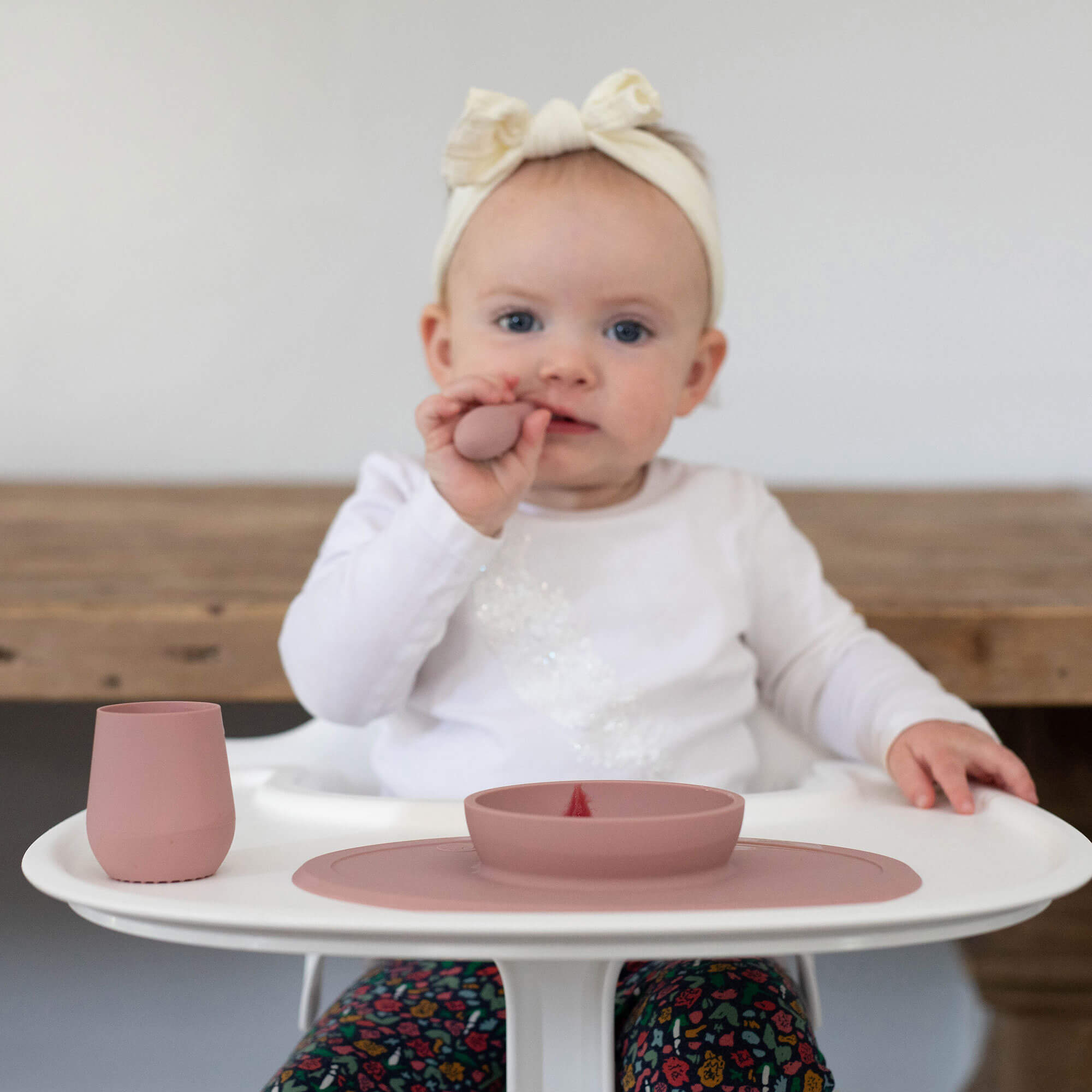 The Tiny Bowl in Blush by ezpz / Silicone Bowl for Babies that Fits on High Chairs