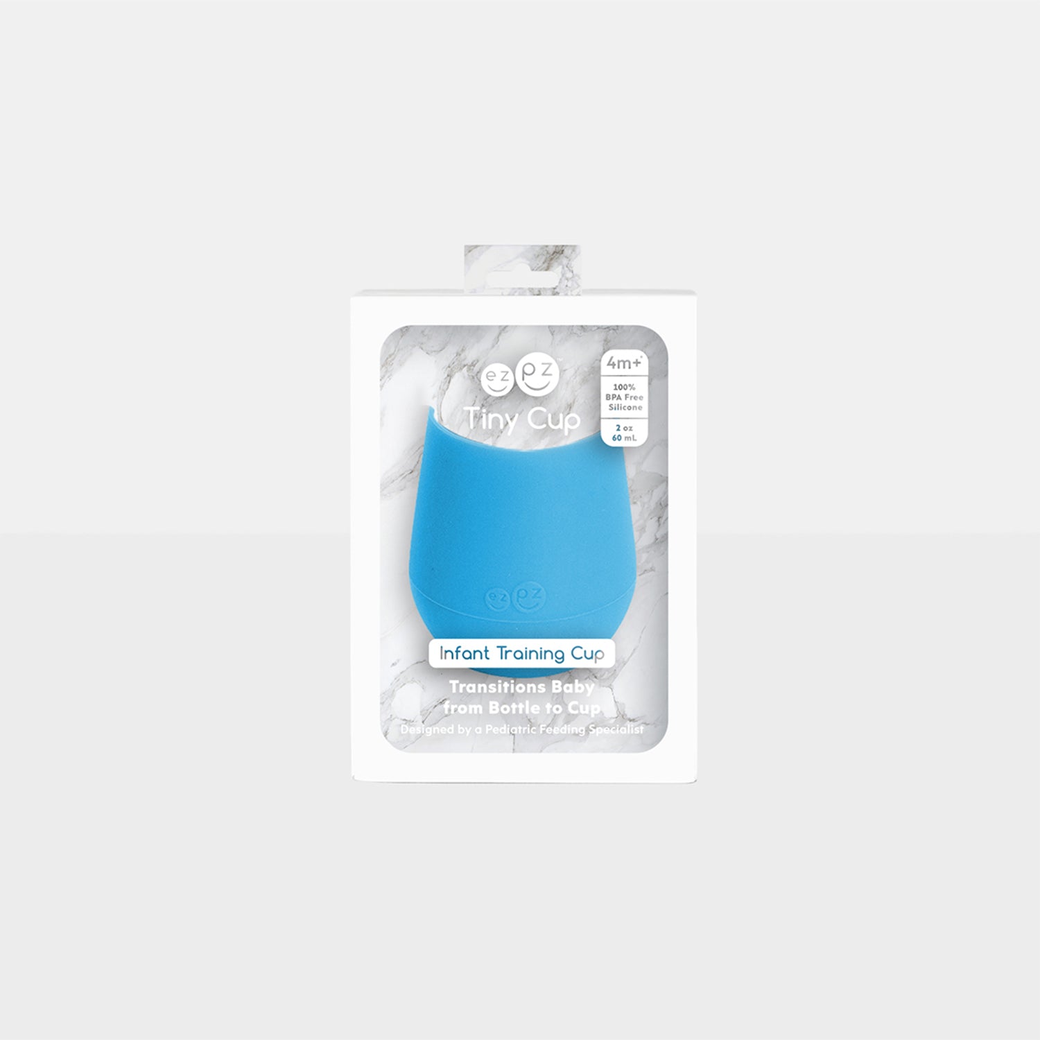 The Tiny Cup in Blue by ezpz / Open-Top, Silicone Drinking Cup for Babies