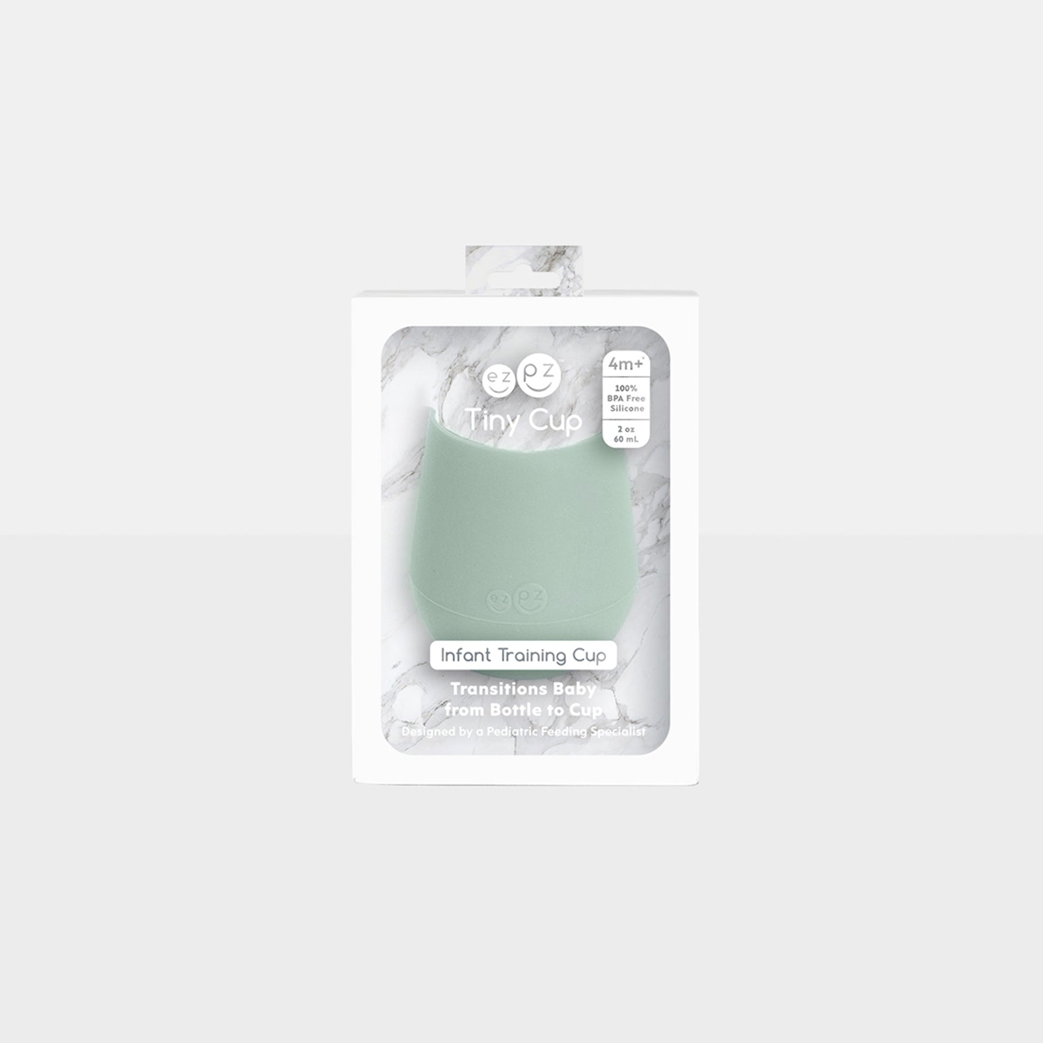 The Tiny Cup in Sage by ezpz / Open-Top, Silicone Drinking Cup for Babies