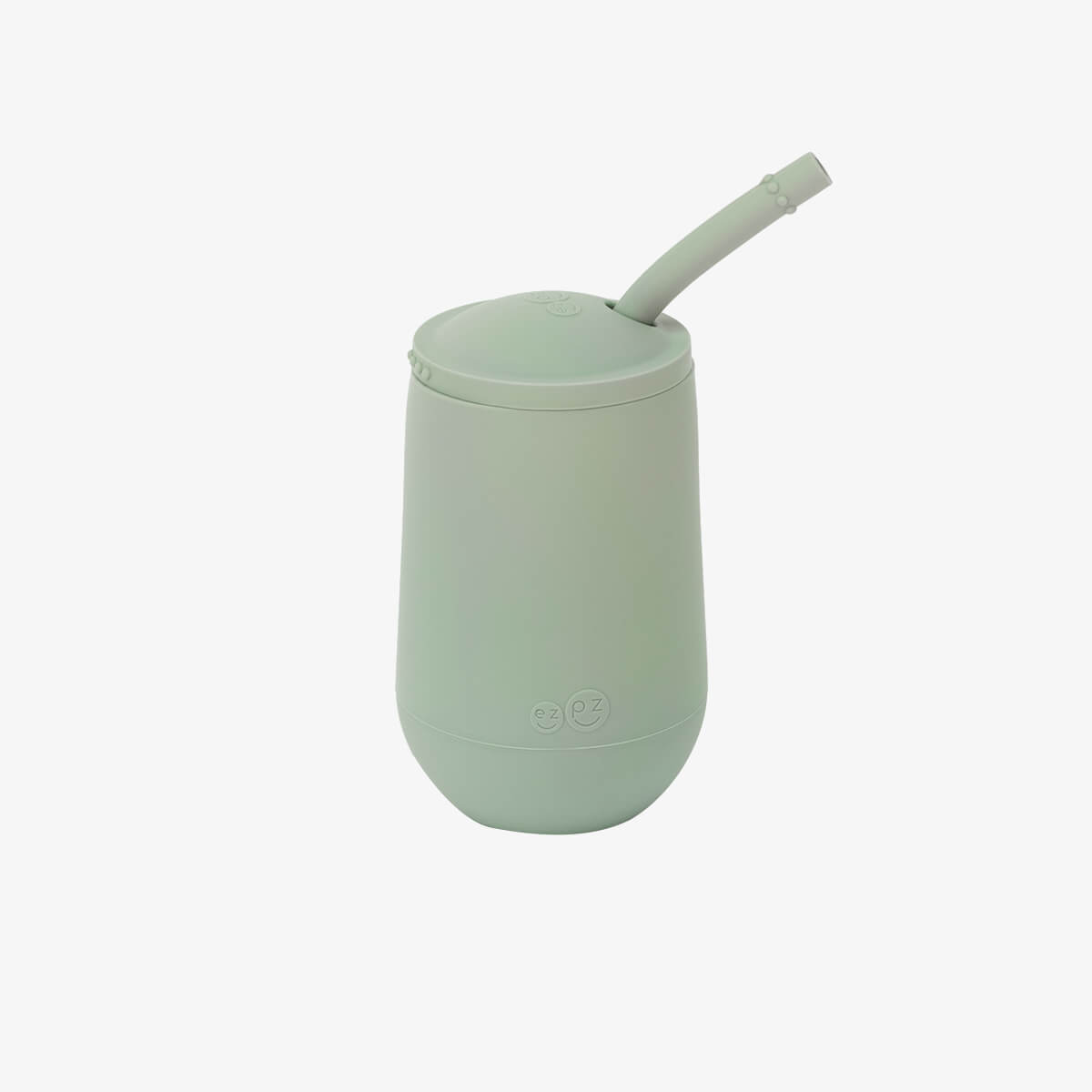 Happy Cup and Straw in Sage / Silicone Cup with Lid and Straw for Toddlers by ezpz
