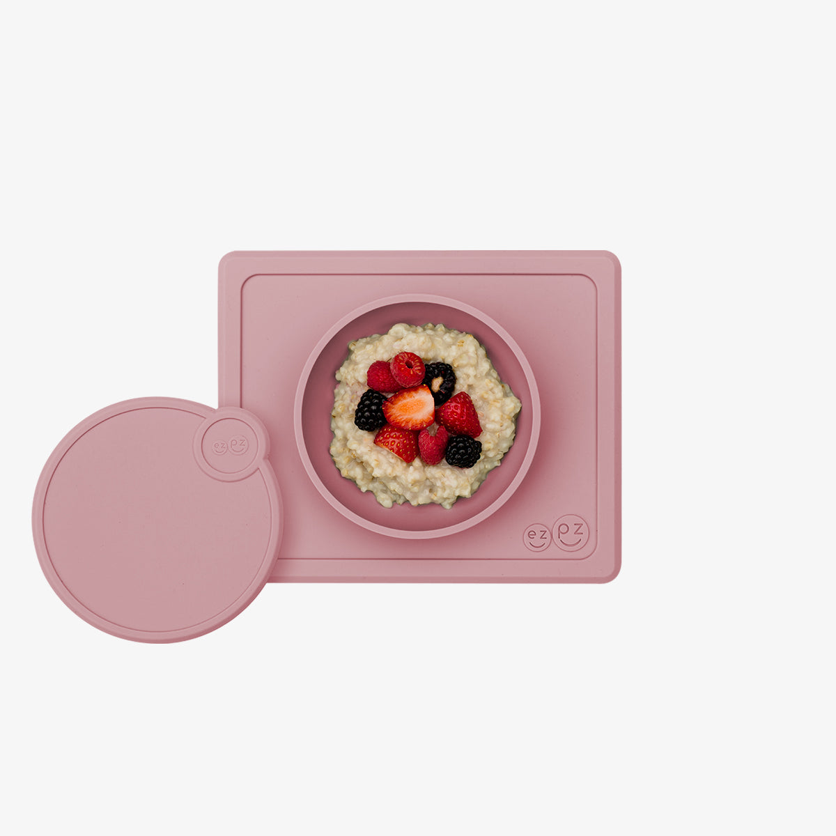 Mini Bowl Lid in Blush by ezpz / The Original All-In-One Silicone Plates & Placemats that Stick to the Table