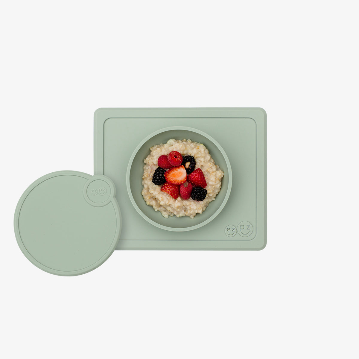 Mini Bowl Lid in Sage by ezpz / The Original All-In-One Silicone Plates & Placemats that Stick to the Table