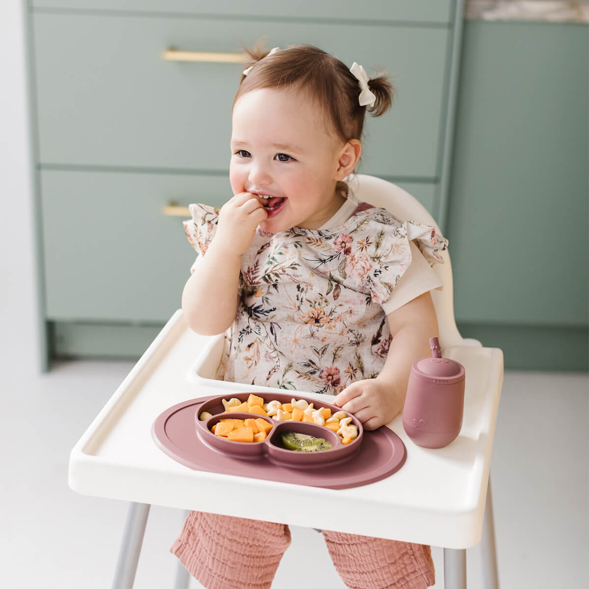 BapronBaby® Bapron in Delilah Floral with Flutter Sleeves / Bib + Apron That Safely Ties Around the Body