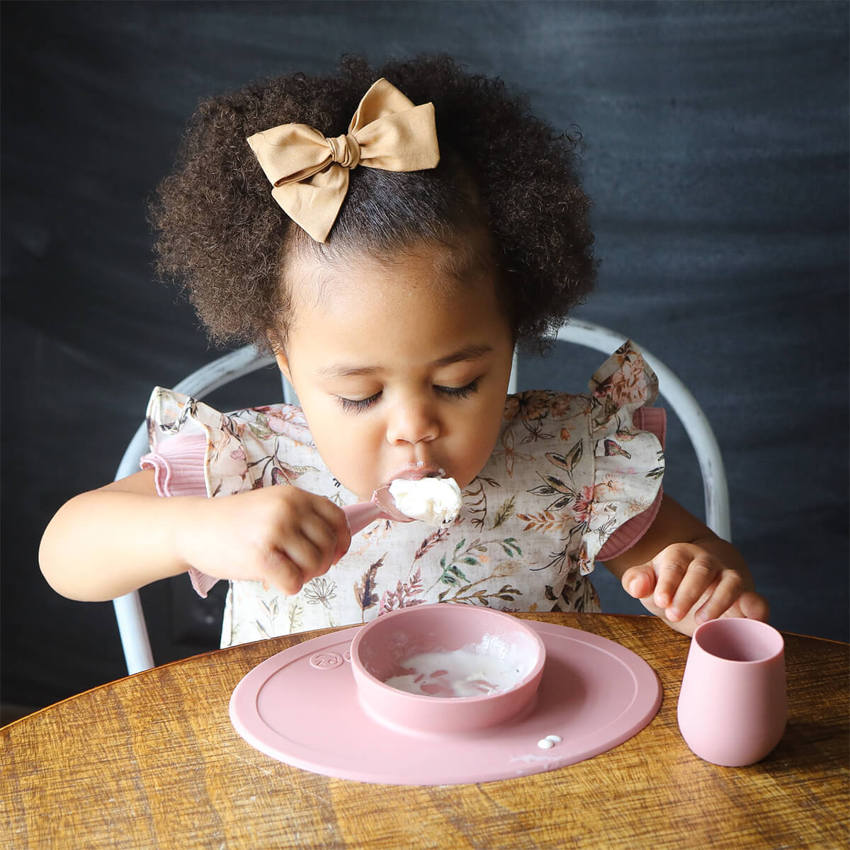 BapronBaby® Bapron in Delilah Floral with Flutter Sleeves / Bib + Apron That Safely Ties Around the Body