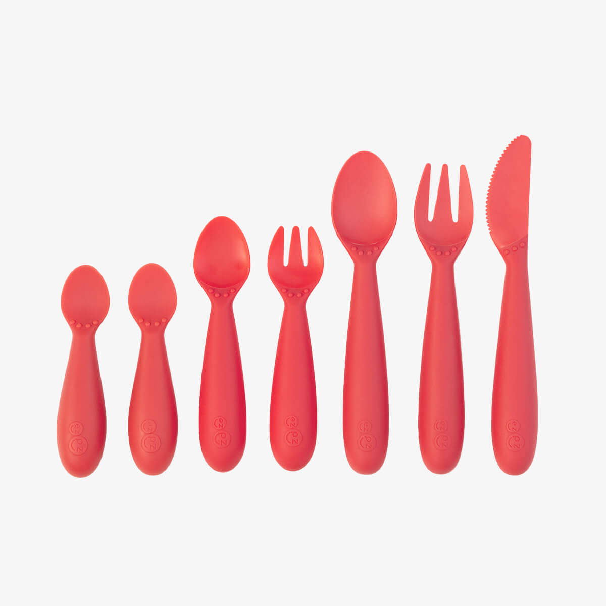 ezpz Developmental Utensil Set in Coral
