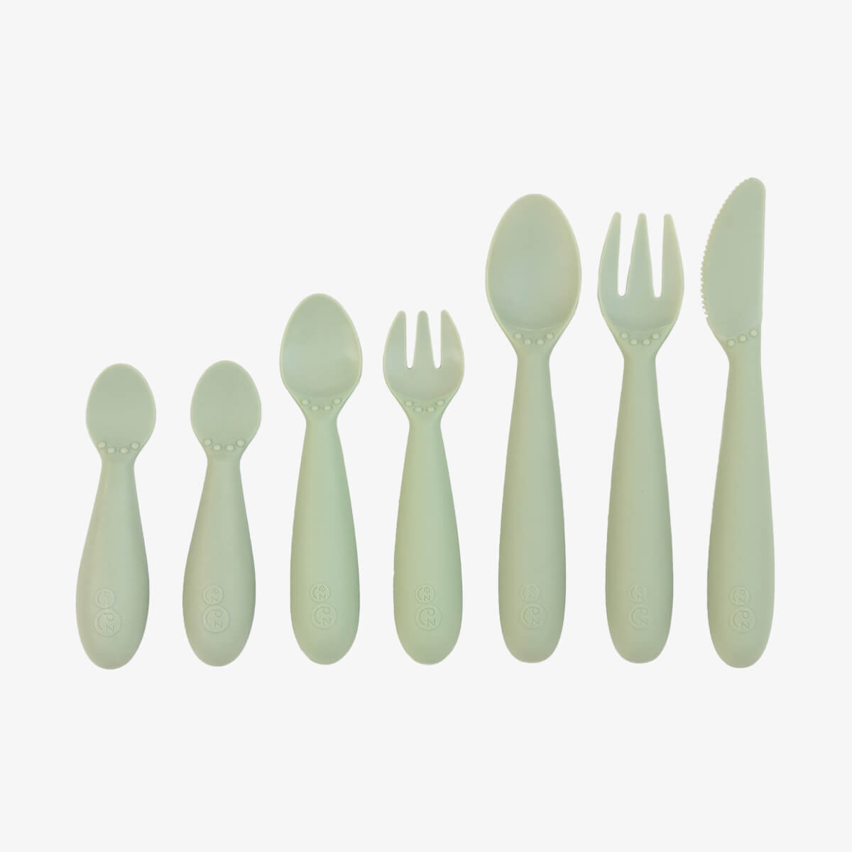 ezpz Developmental Utensil Set in Sage