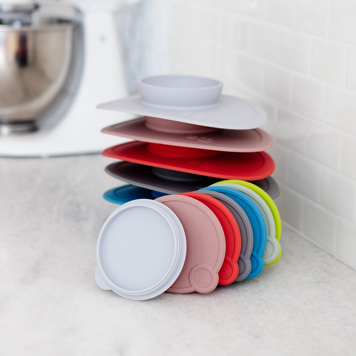 Tiny Bowl Lid in Pewter / Storage Lids for the Tiny Bowl by ezpz / Silicone Lid for Baby Bowl