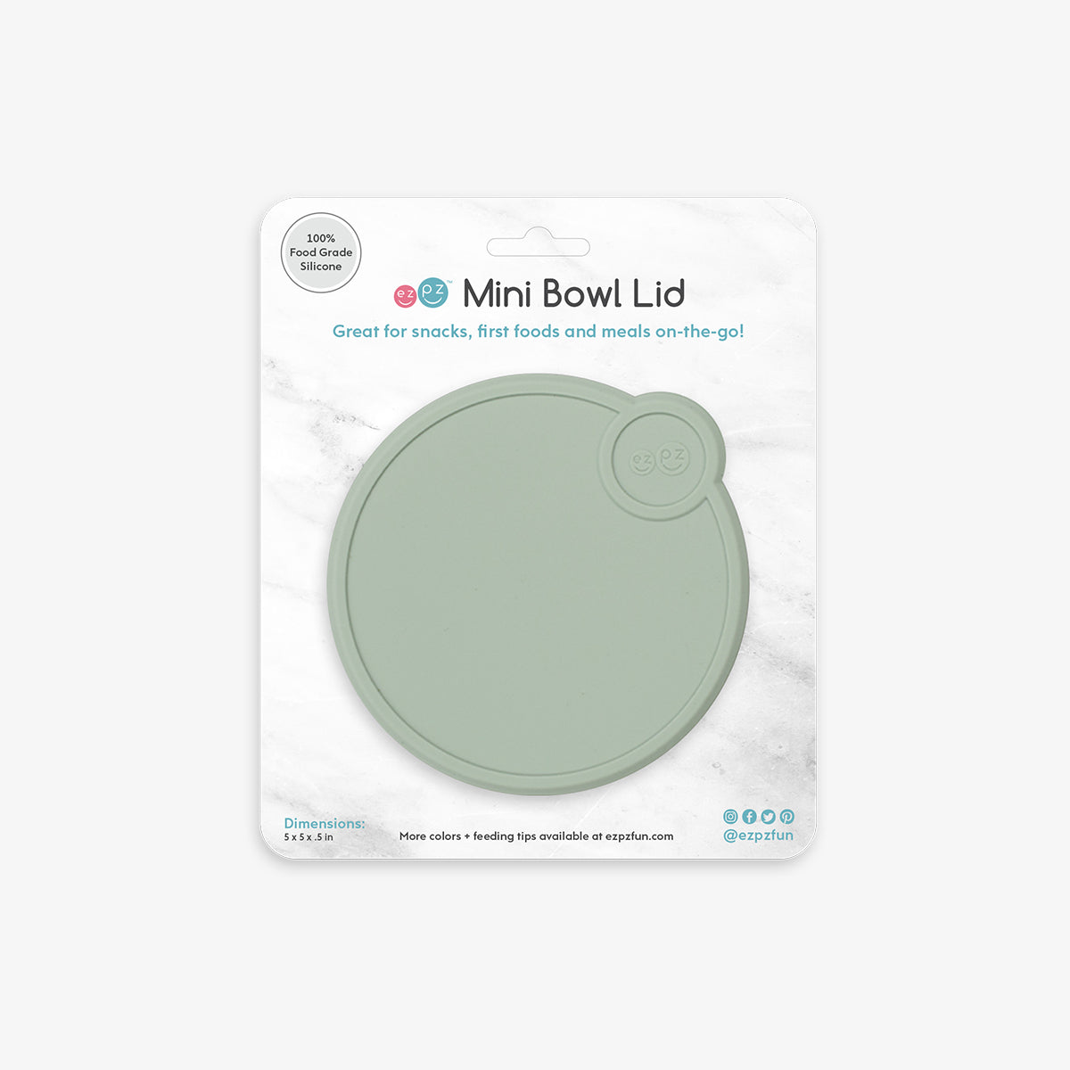 Mini Bowl Lid in Sage by ezpz / The Original All-In-One Silicone Plates & Placemats that Stick to the Table