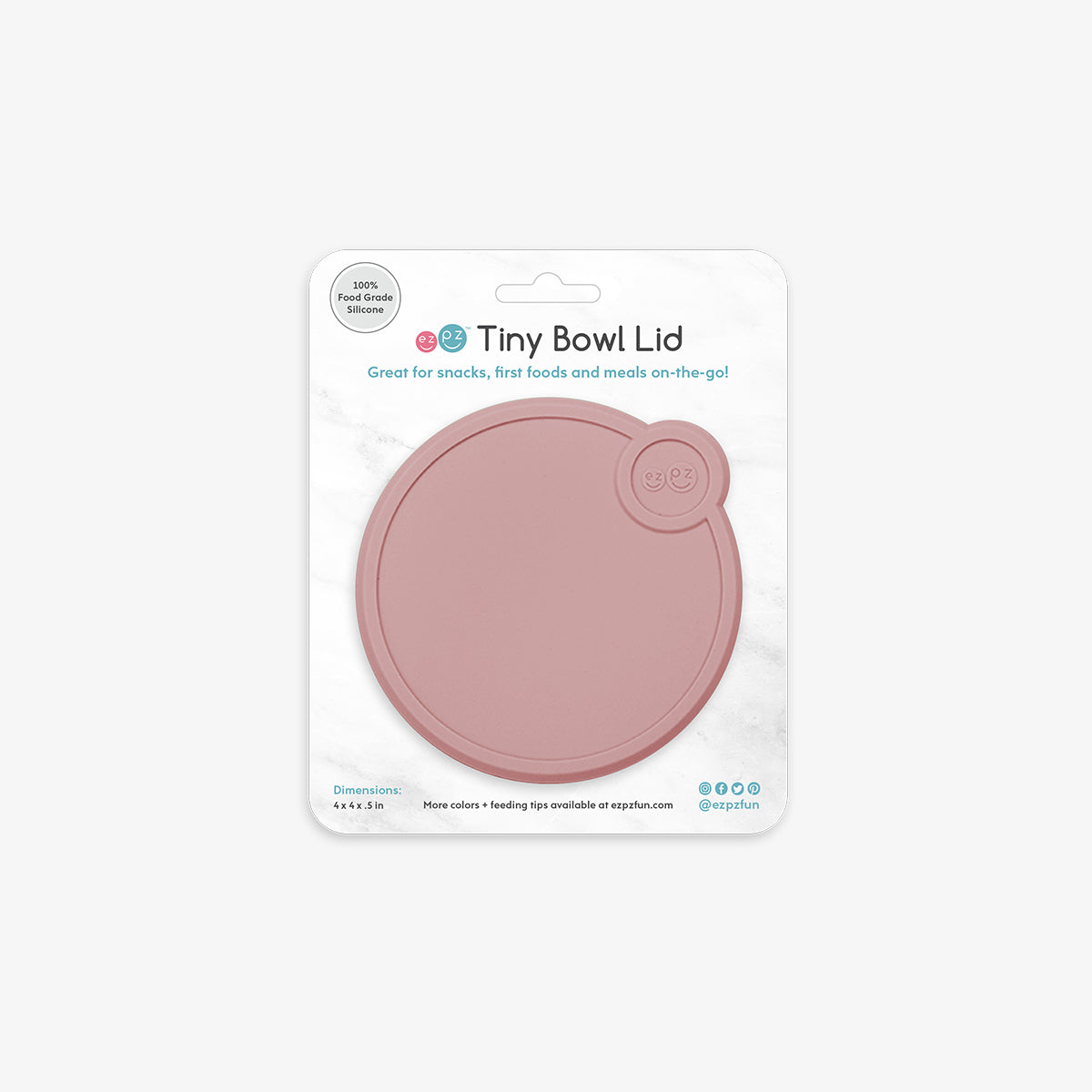 Tiny Bowl Lid in Blush / Storage Lids for the Tiny Bowl by ezpz / Silicone Lid for Baby Bowl