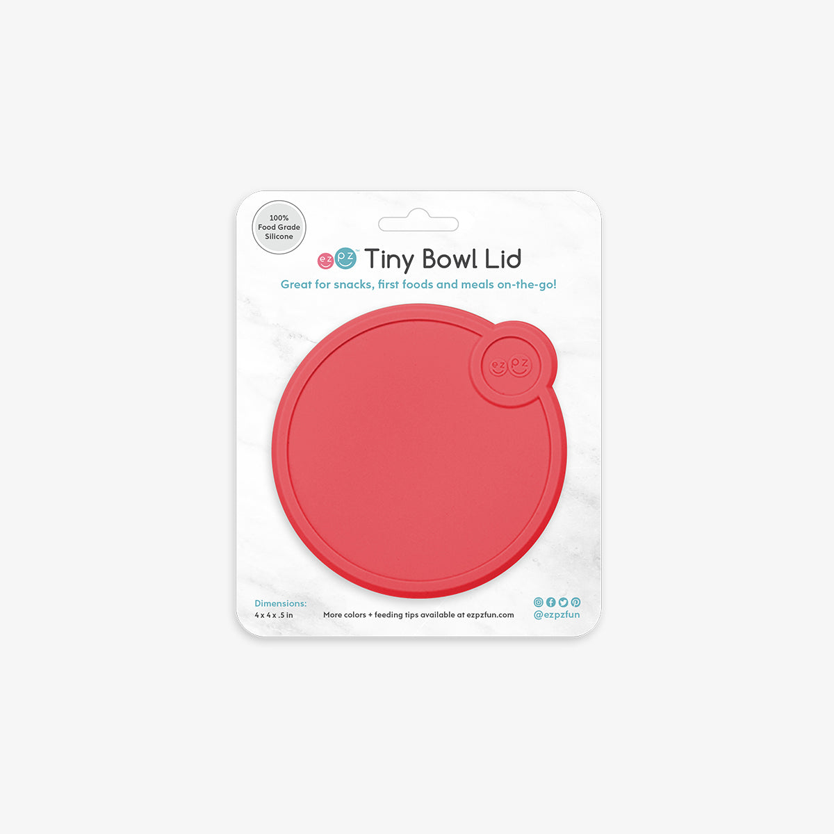 Tiny Bowl Lid in Coral / Storage Lids for the Tiny Bowl by ezpz / Silicone Lid for Baby Bowl
